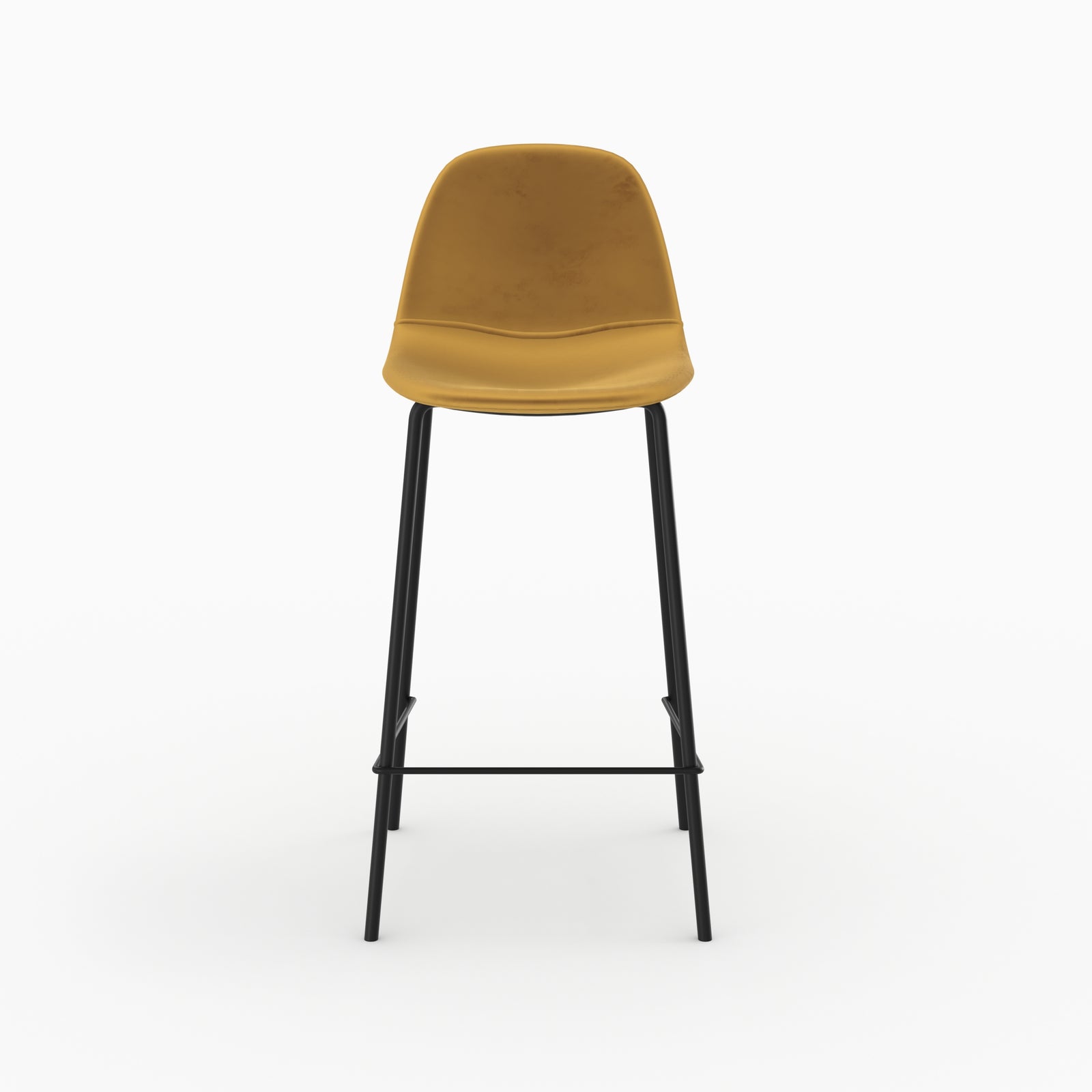 chaise de bar henrik velours jaune 65 cm unite