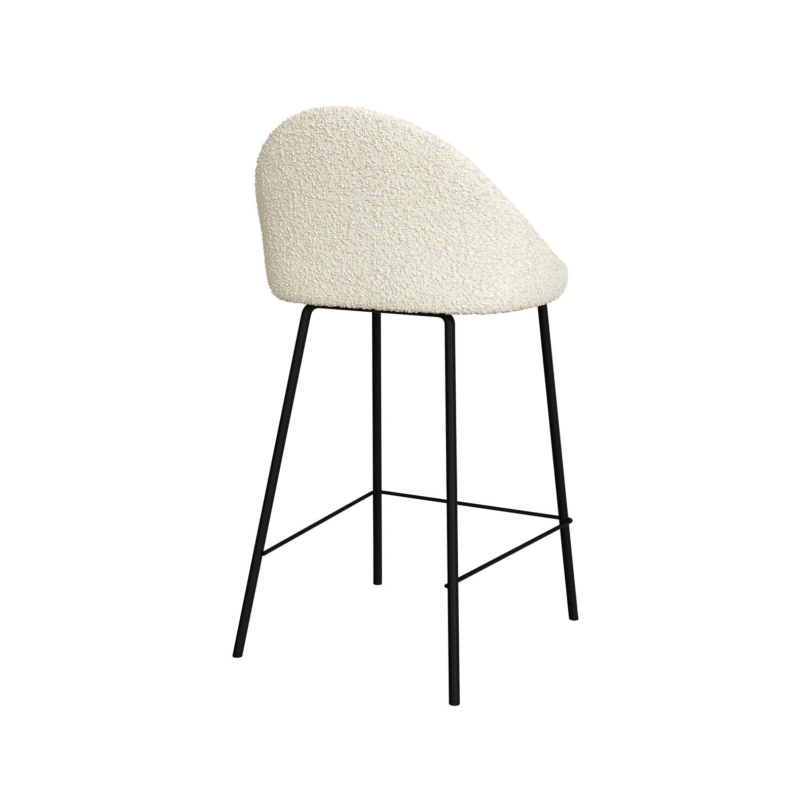 chaise de bar ilot central bouclette blanche misty