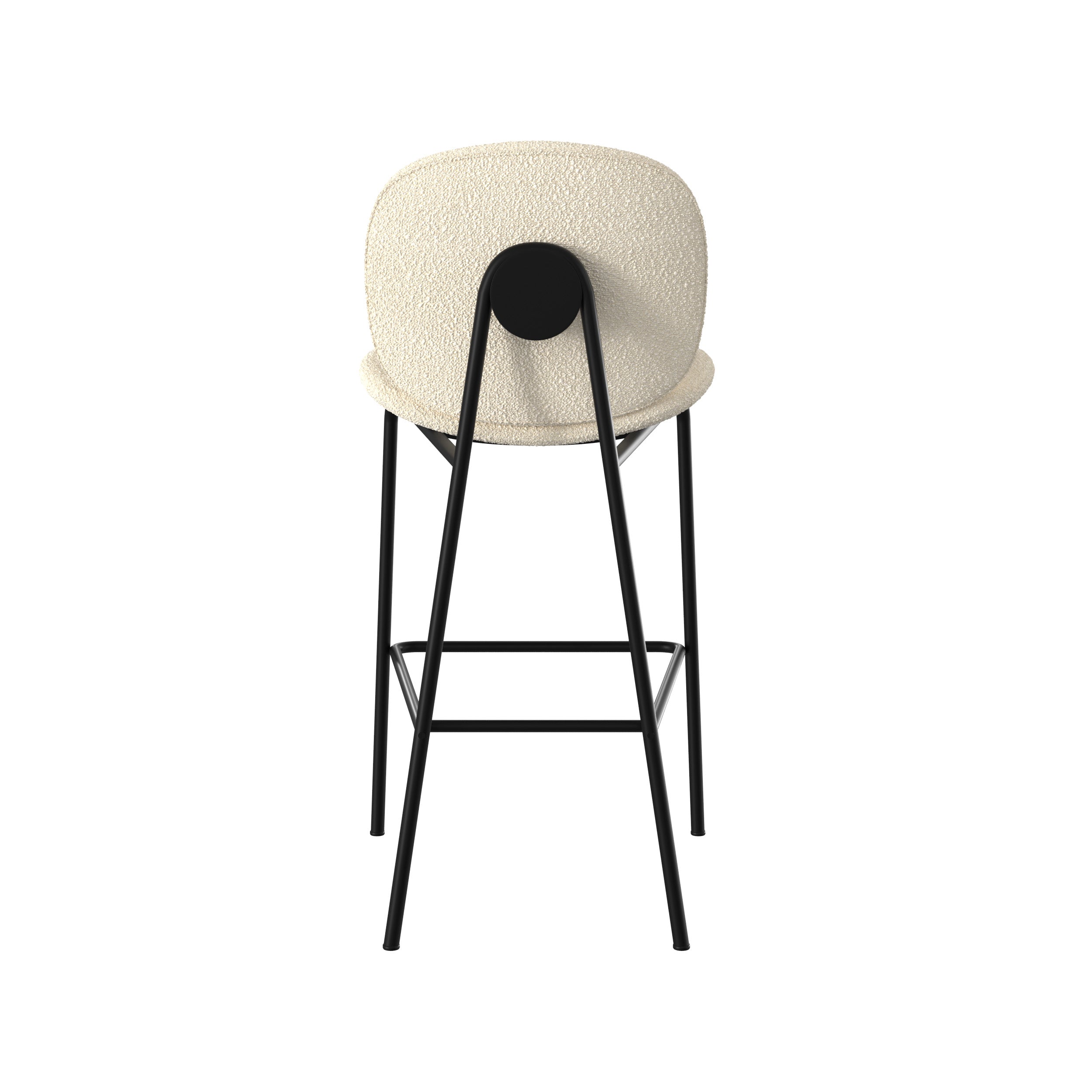 chaise de bar ilot central tissu boucle beige 65