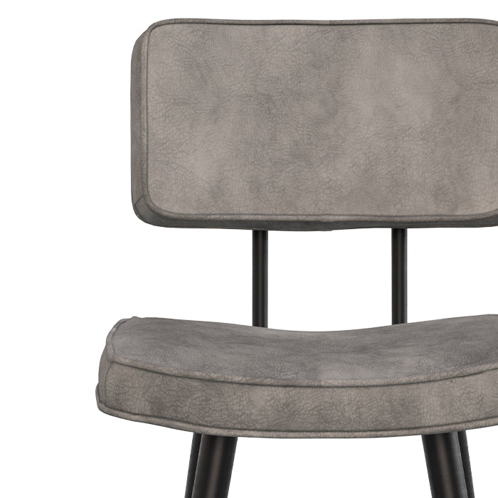 chaise de bar industrielle texas grise simili