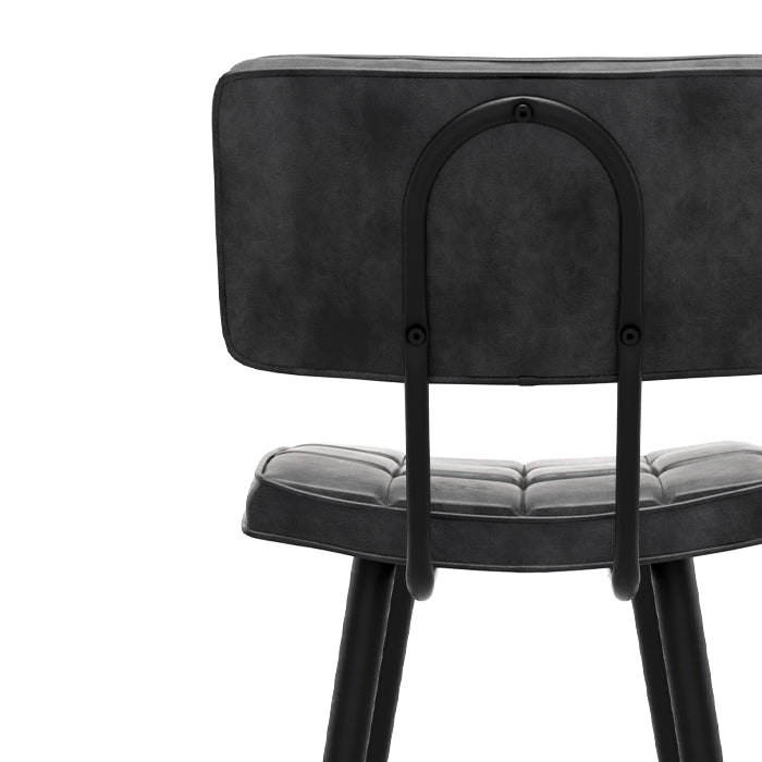 chaise de bar indutrielle texas capitonnee noire
