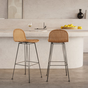 chaise de bar jigani naturelle lot de 2 63 cm
