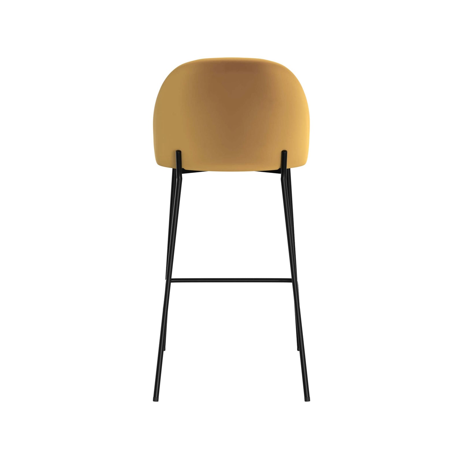 chaise de bar karl en velours jaune 66cm lot de 2