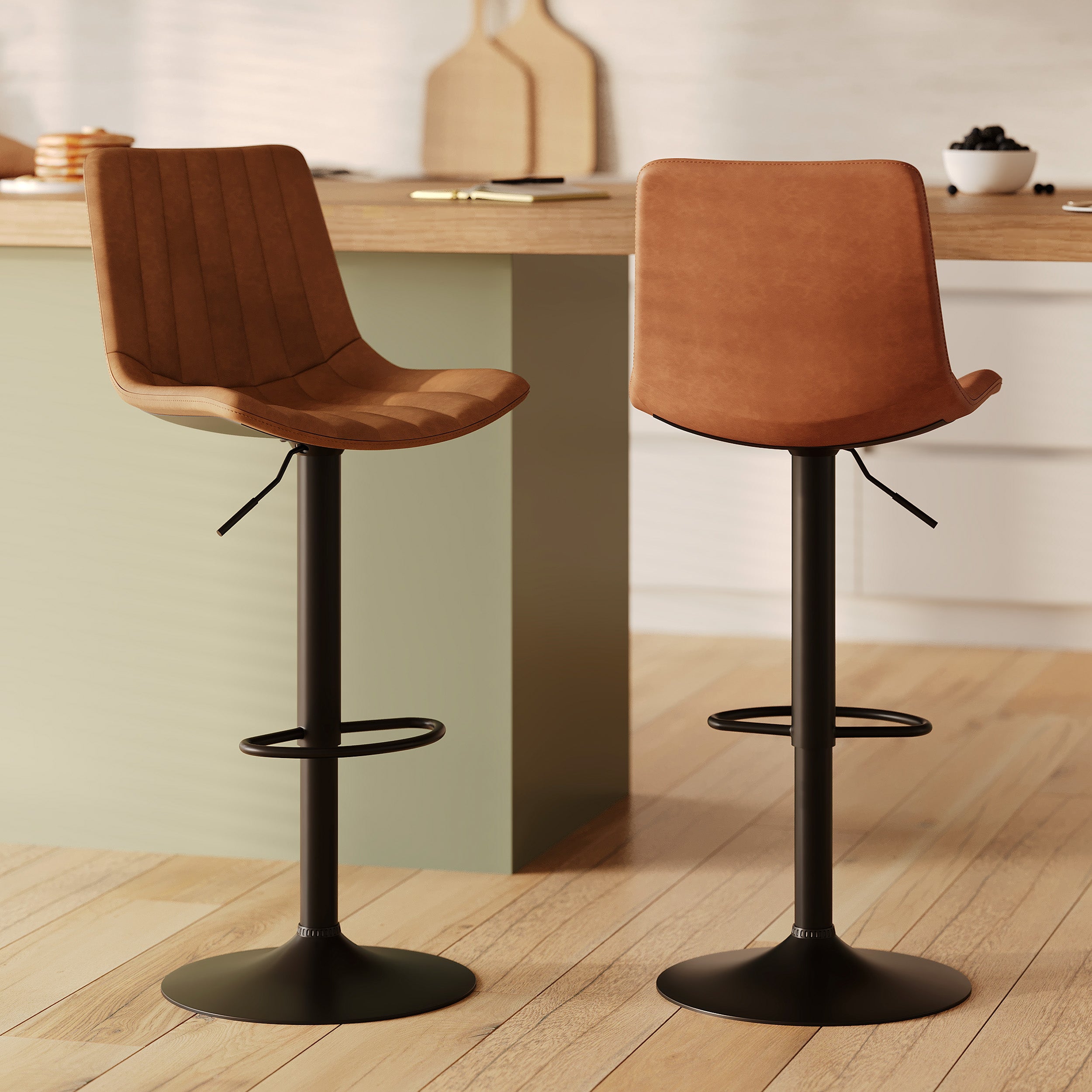 chaise de bar killi cuir camel marron rdv deco