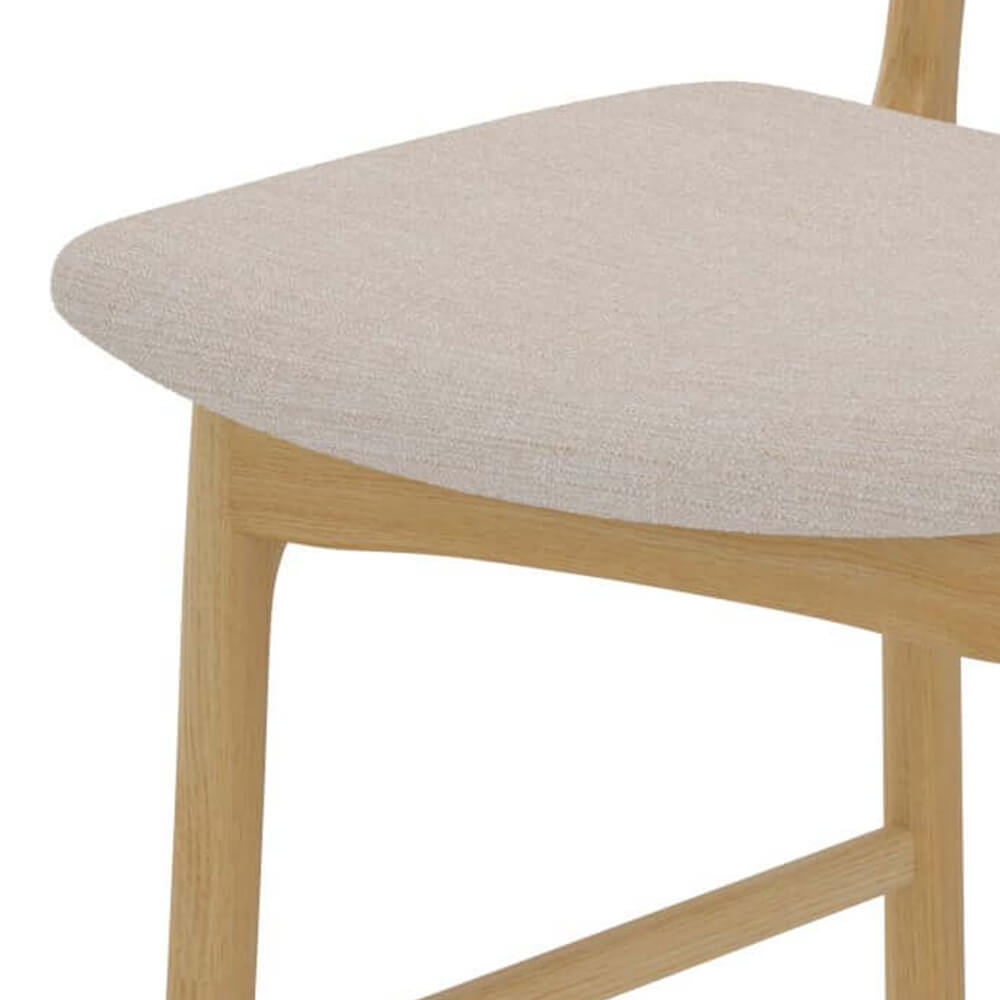 chaise de bar lana mi hauteur tissu beige bois lot de 2