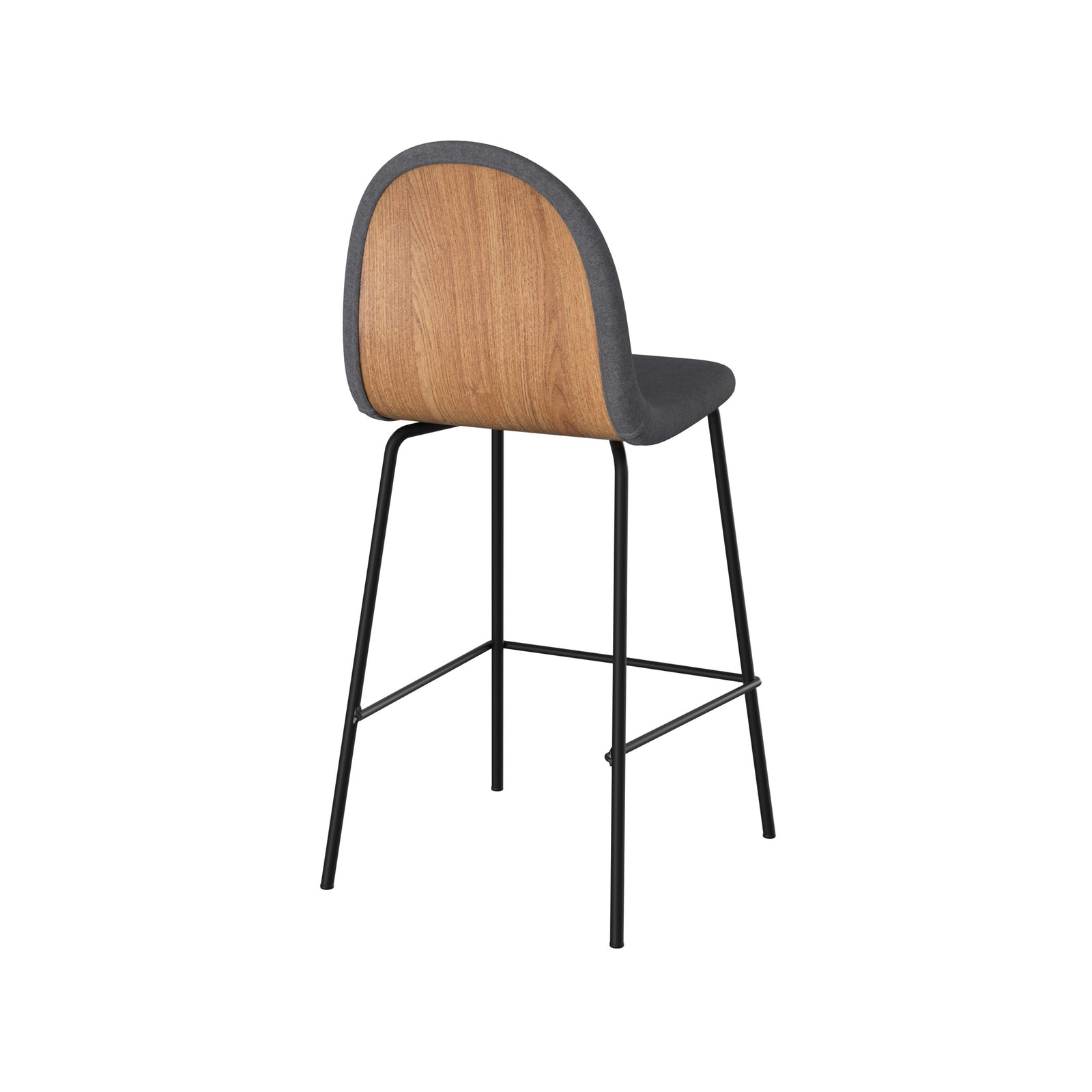 chaise de bar lena 66 cm tissu gris fonce lot de 2