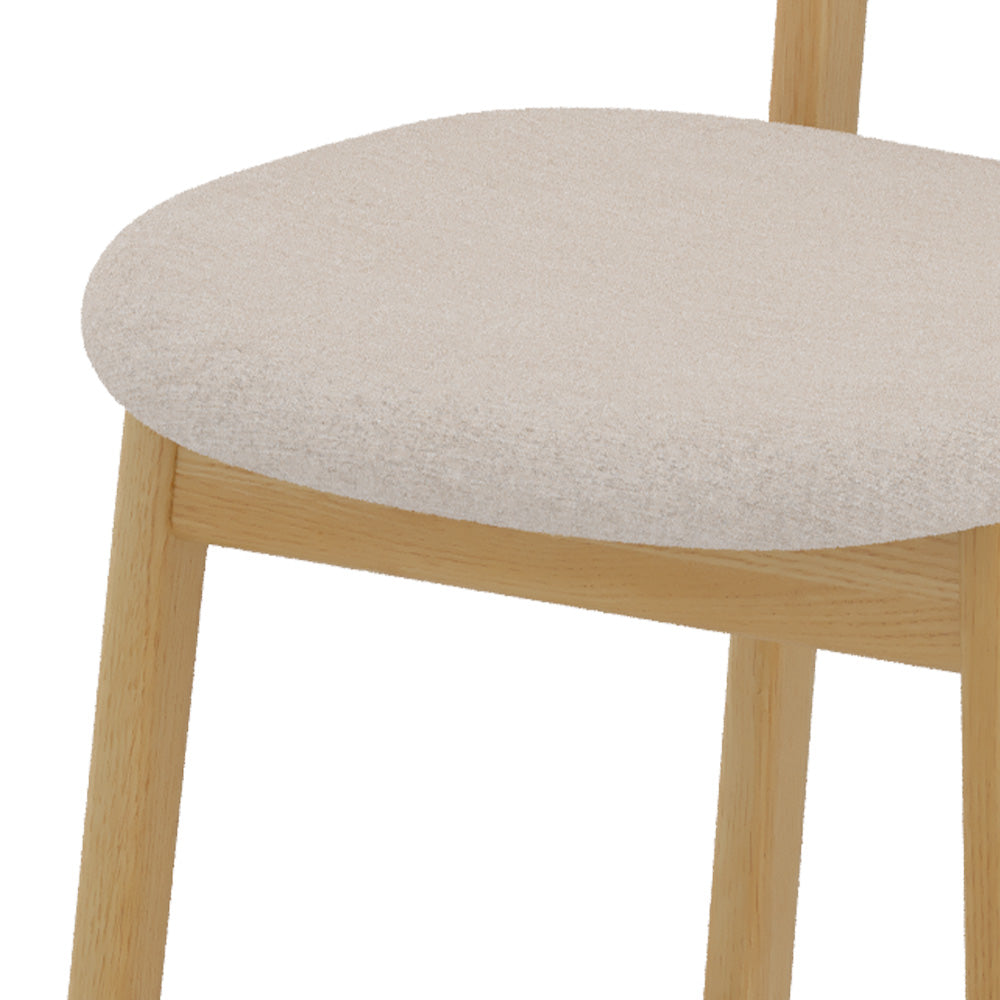 chaise de bar lison mi hauteur tissu beige bois 60 cm lot de 2