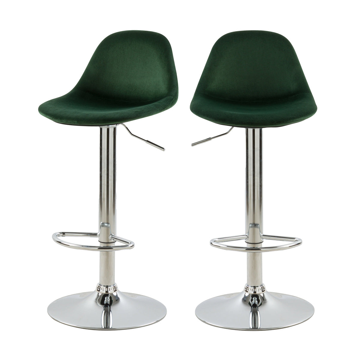 chaise de bar lot de 2 velours vert confortabe