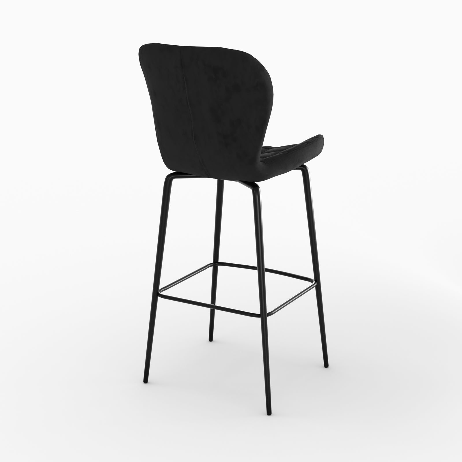 chaise de bar mazzia velours noir 75 cm lot de 2