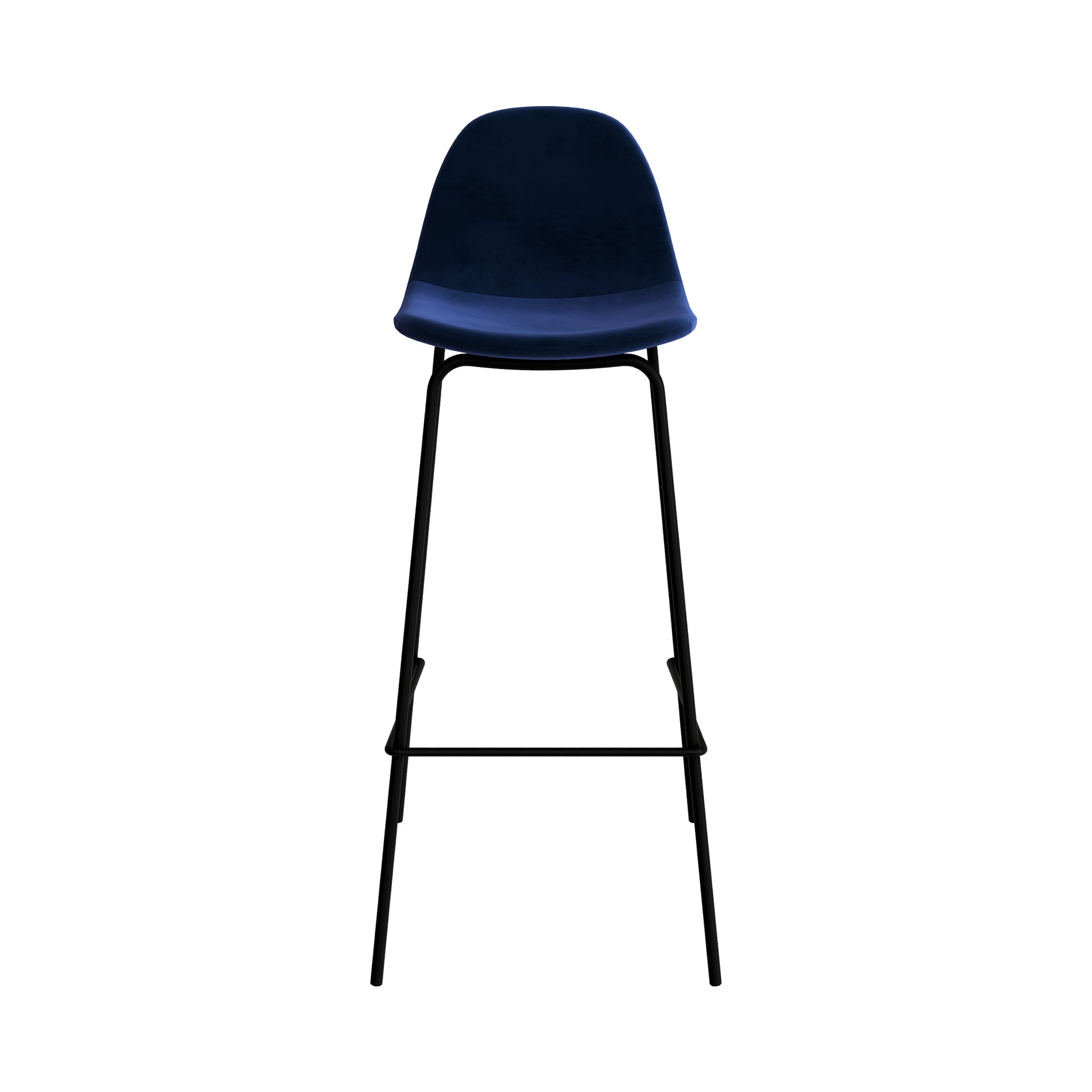 chaise de bar mi hauteur henrik velours bleu 75cm
                            