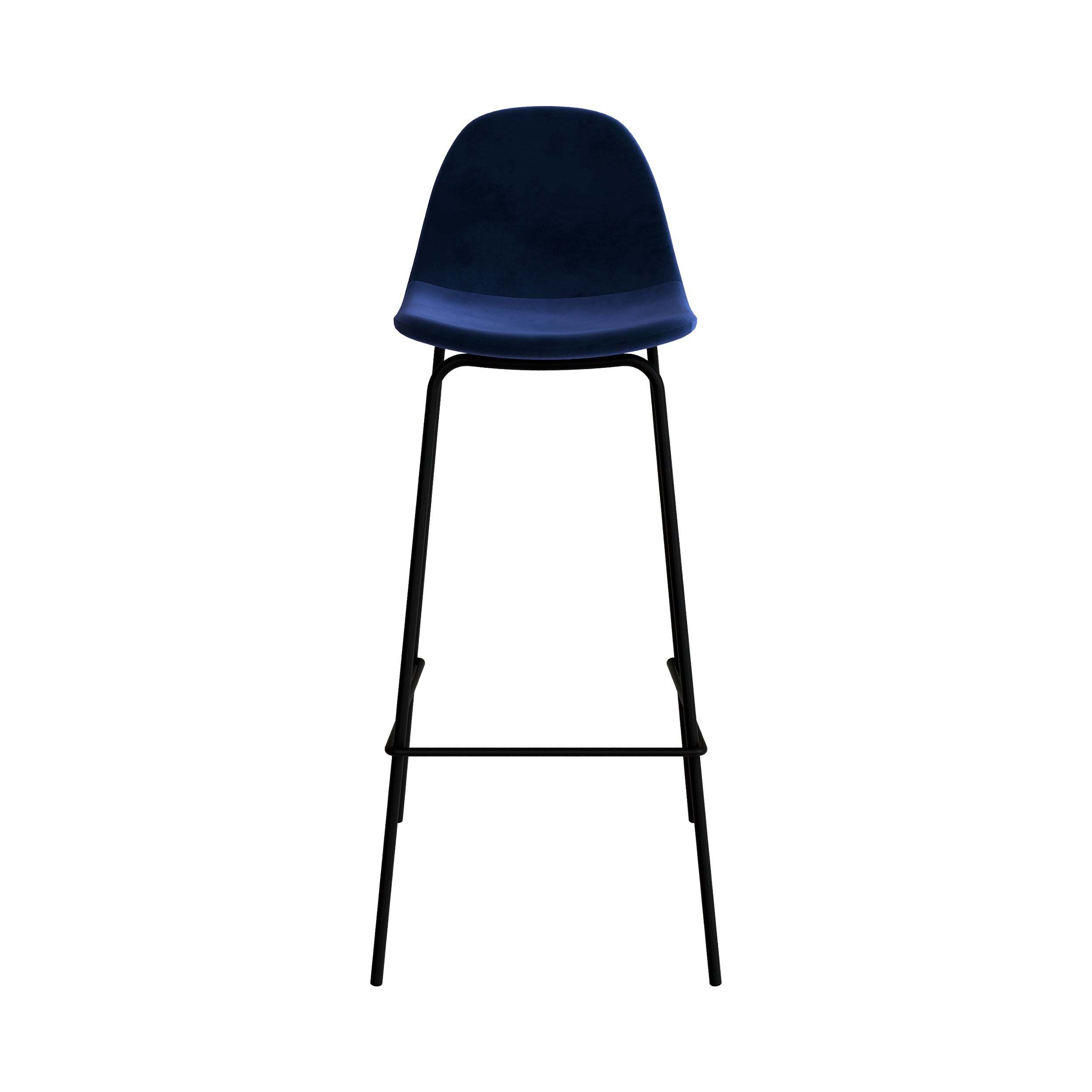 chaise de bar mi hauteur henrik velours bleu 75cm
                            