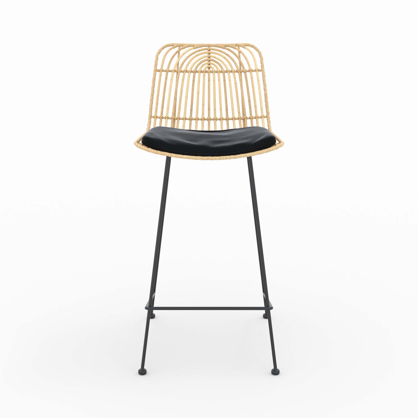 chaise de bar mi hauteur ilot metal rotin goa