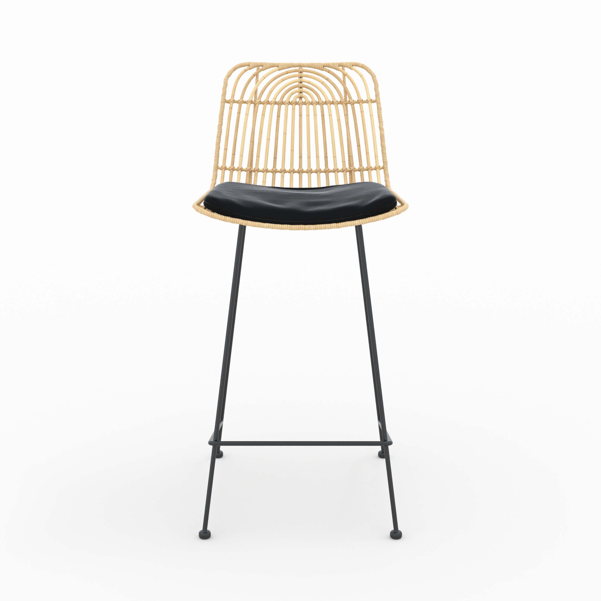 chaise de bar mi hauteur ilot metal rotin goa