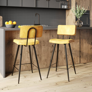 chaise de bar mi hauteur jaune 65 cm texas