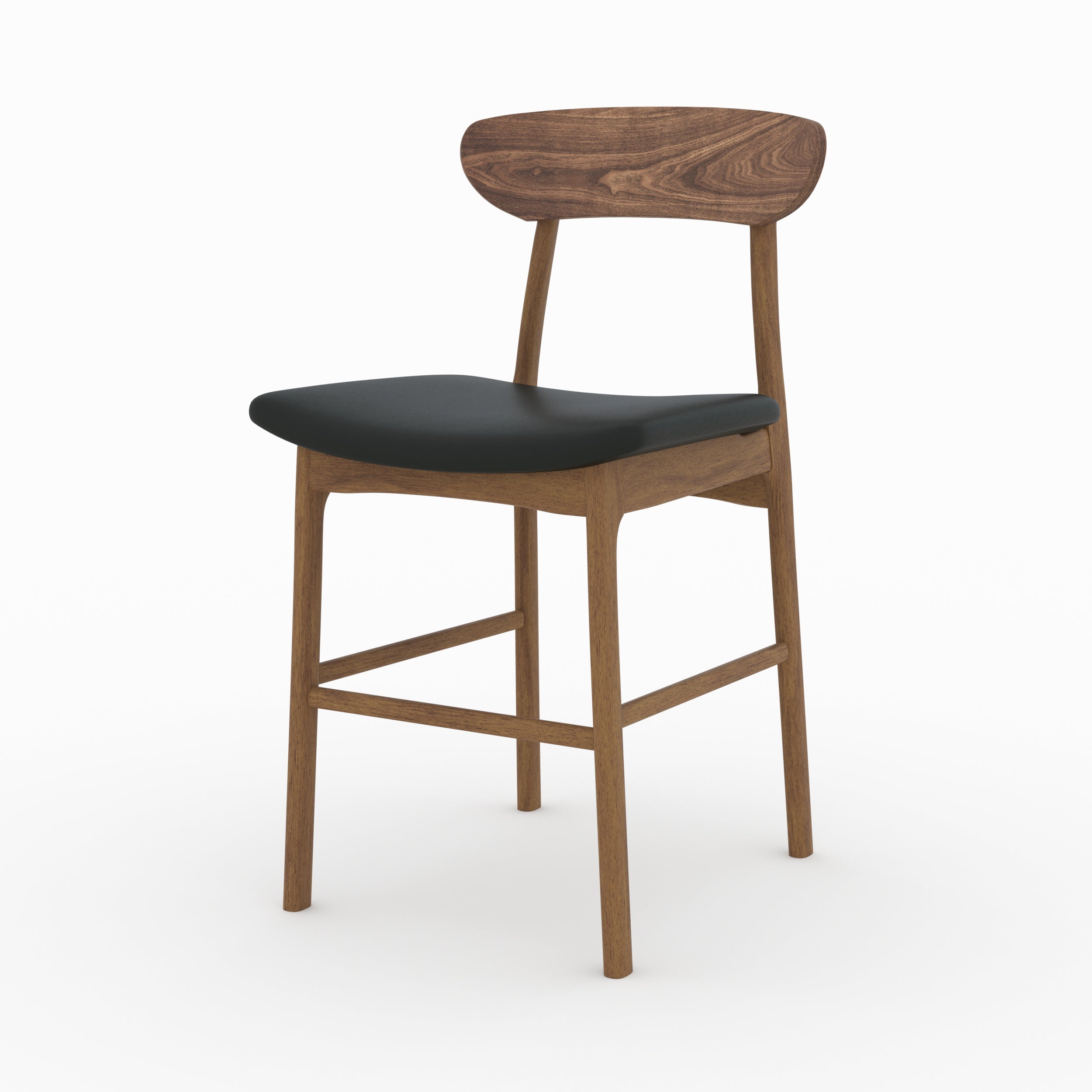 chaise de bar mi hauteur lana en cuir synthetique noir 66 cm lot 2