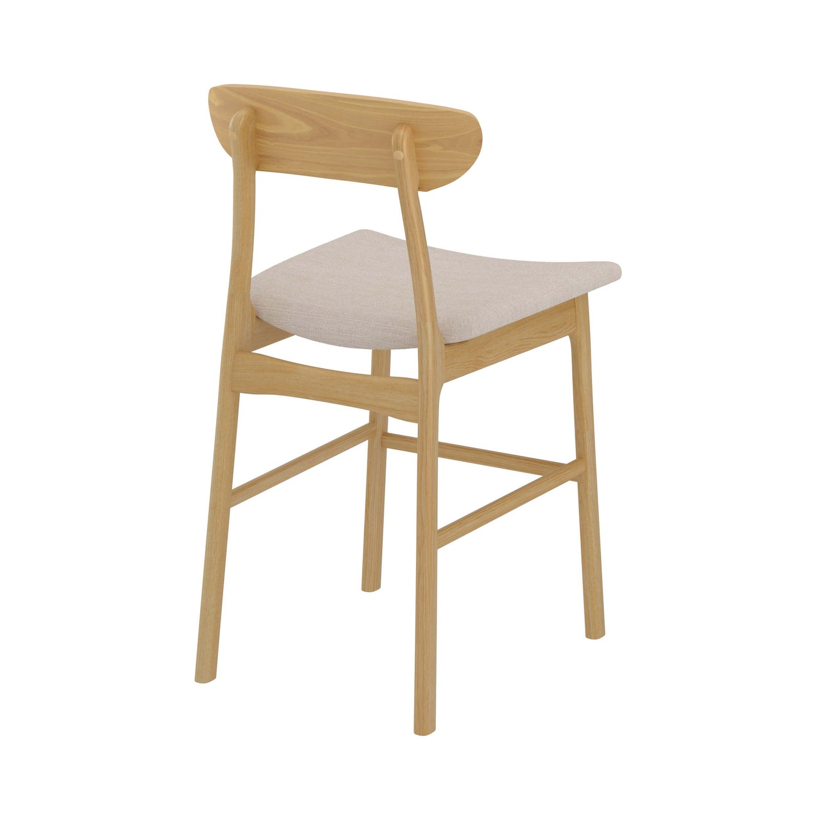 chaise de bar mi hauteur lana tissu beige bois lot de 2