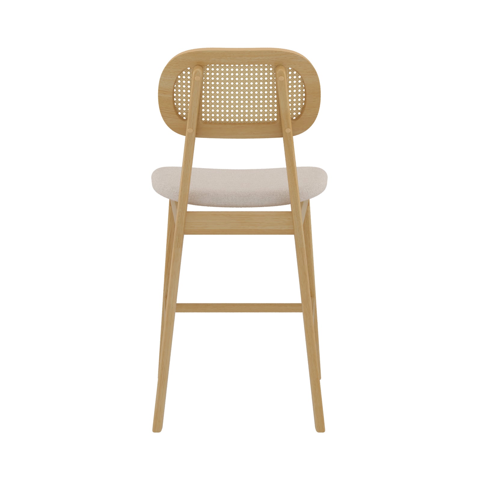 chaise de bar mi hauteur tissu beige bois 60 cm lot de 2 lison