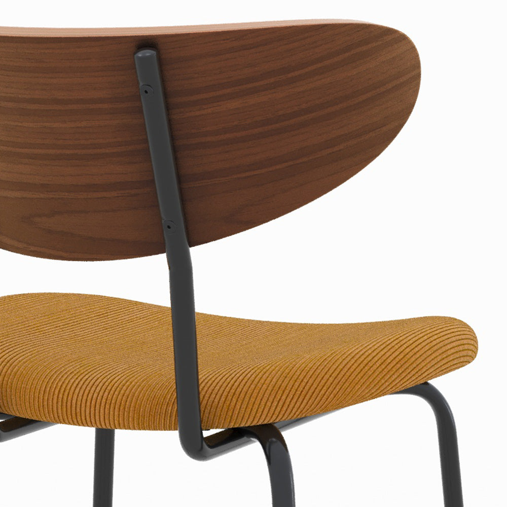 chaise de bar mi hauteur velours cotele jaune 64