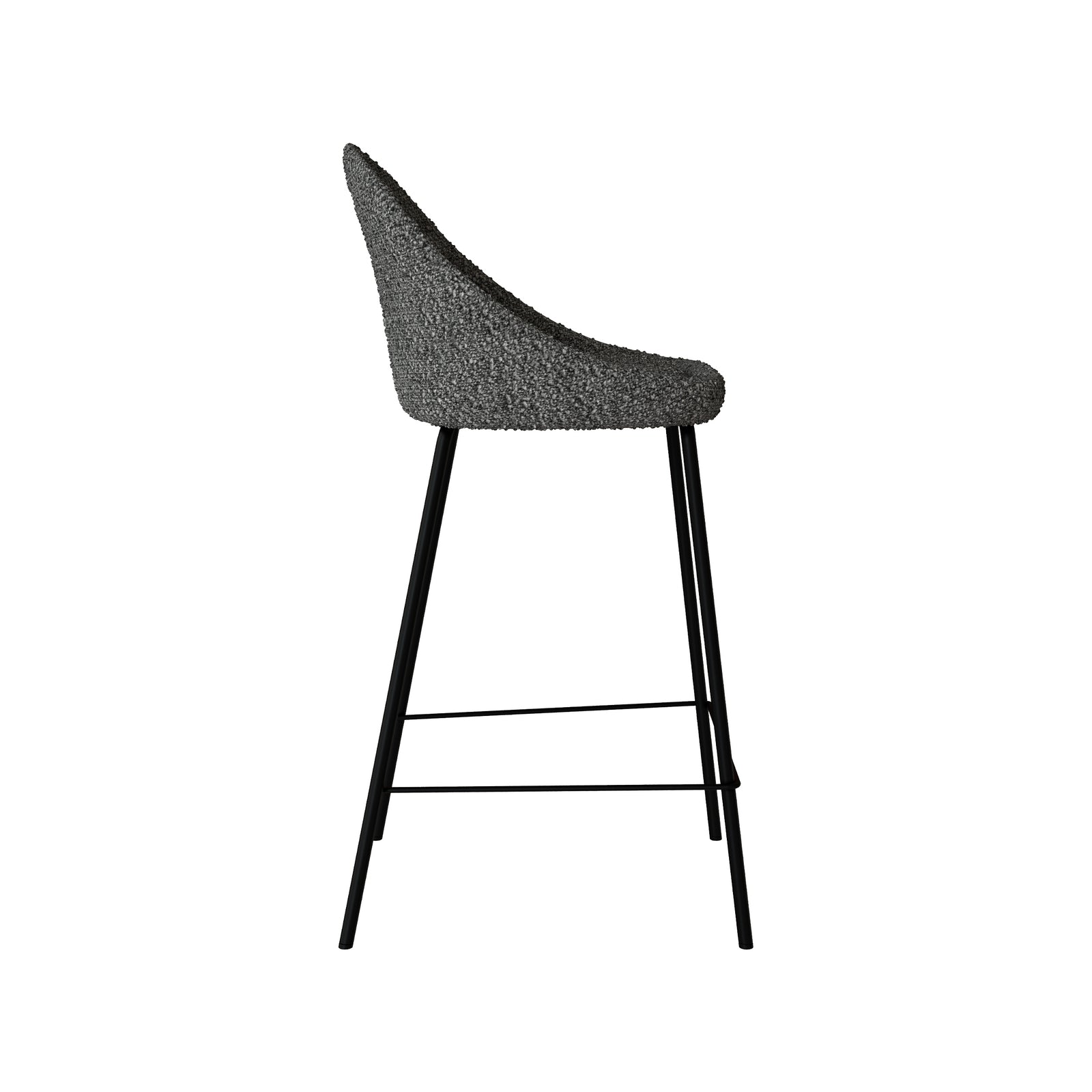chaise de bar misty mi hauteur tissu gris