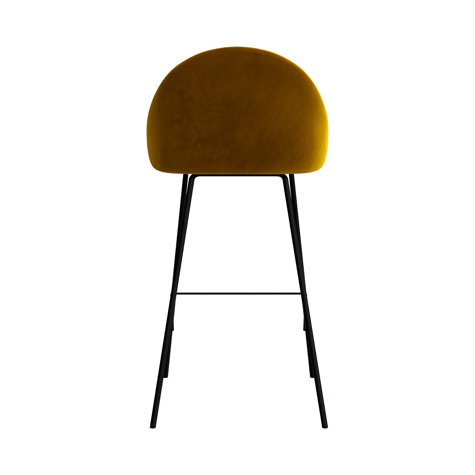 chaise de bar misty mi hauteur velours jaune