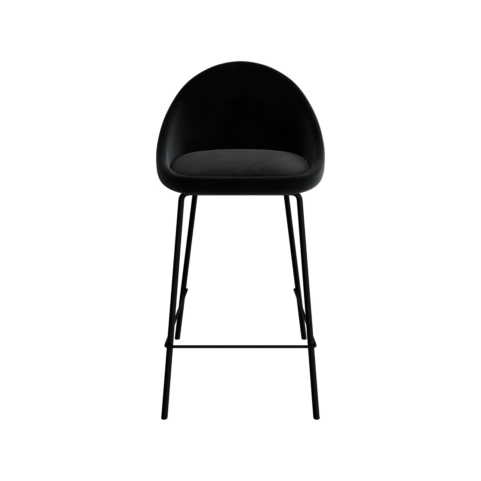chaise de bar misty pied metal velours noir
                            