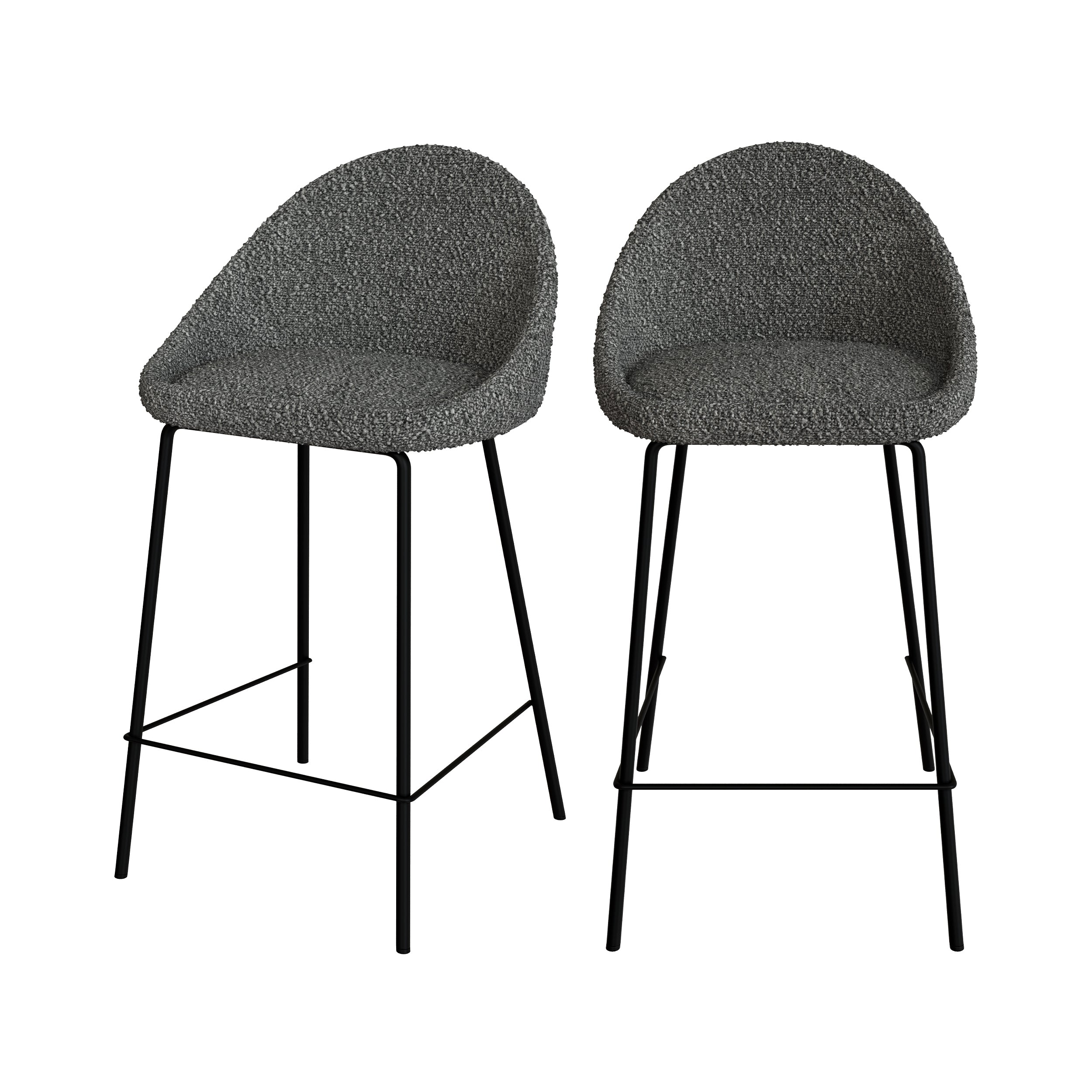 chaise de bar 65cm misty tissu gris
                            