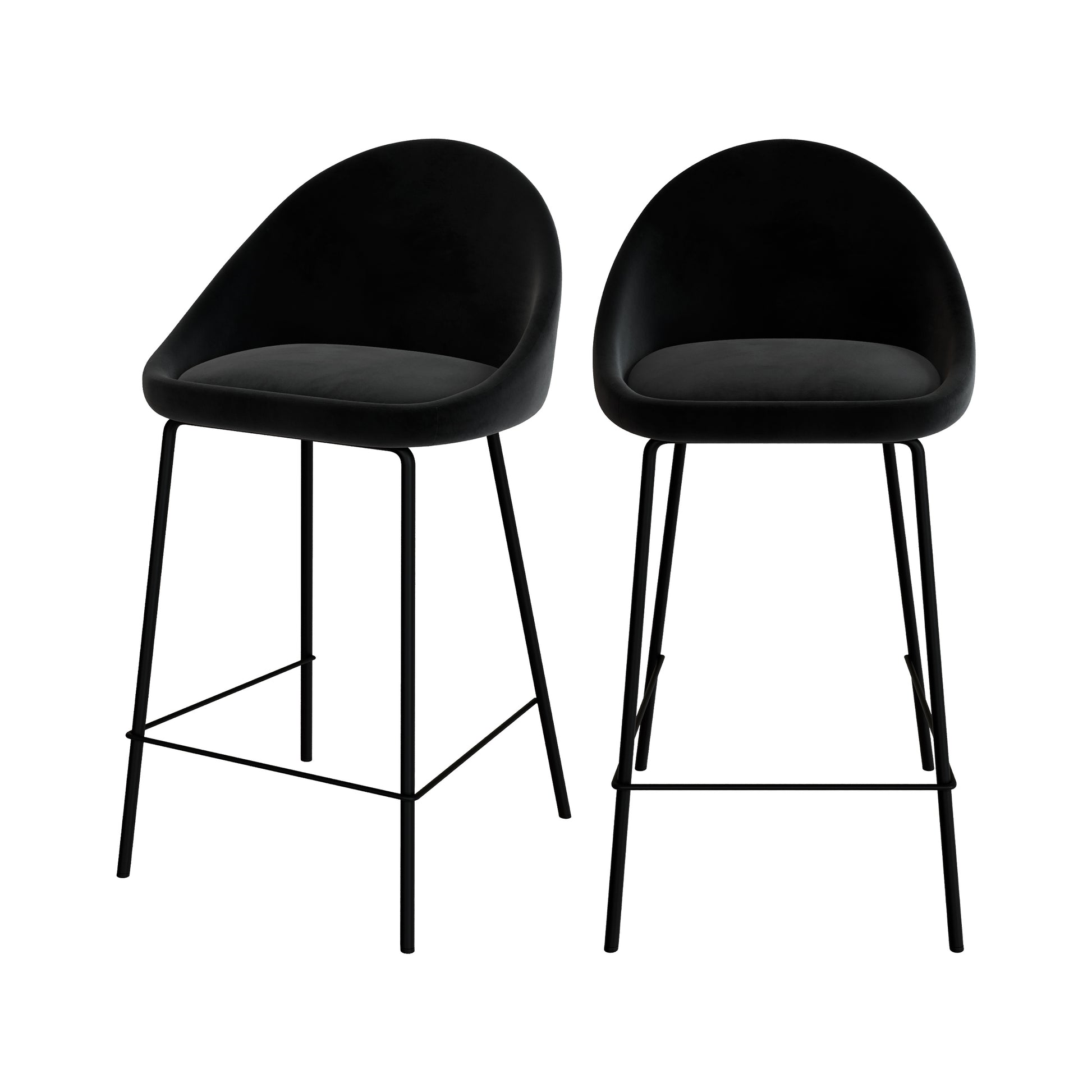 chaise de bar misty velours noir