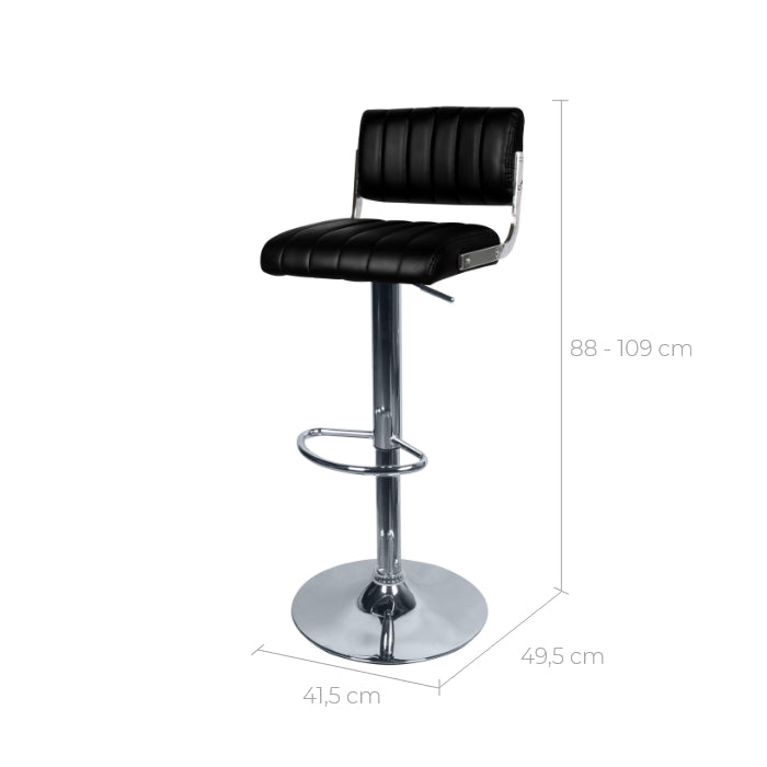 chaise de bar noire synthetique houston vintage