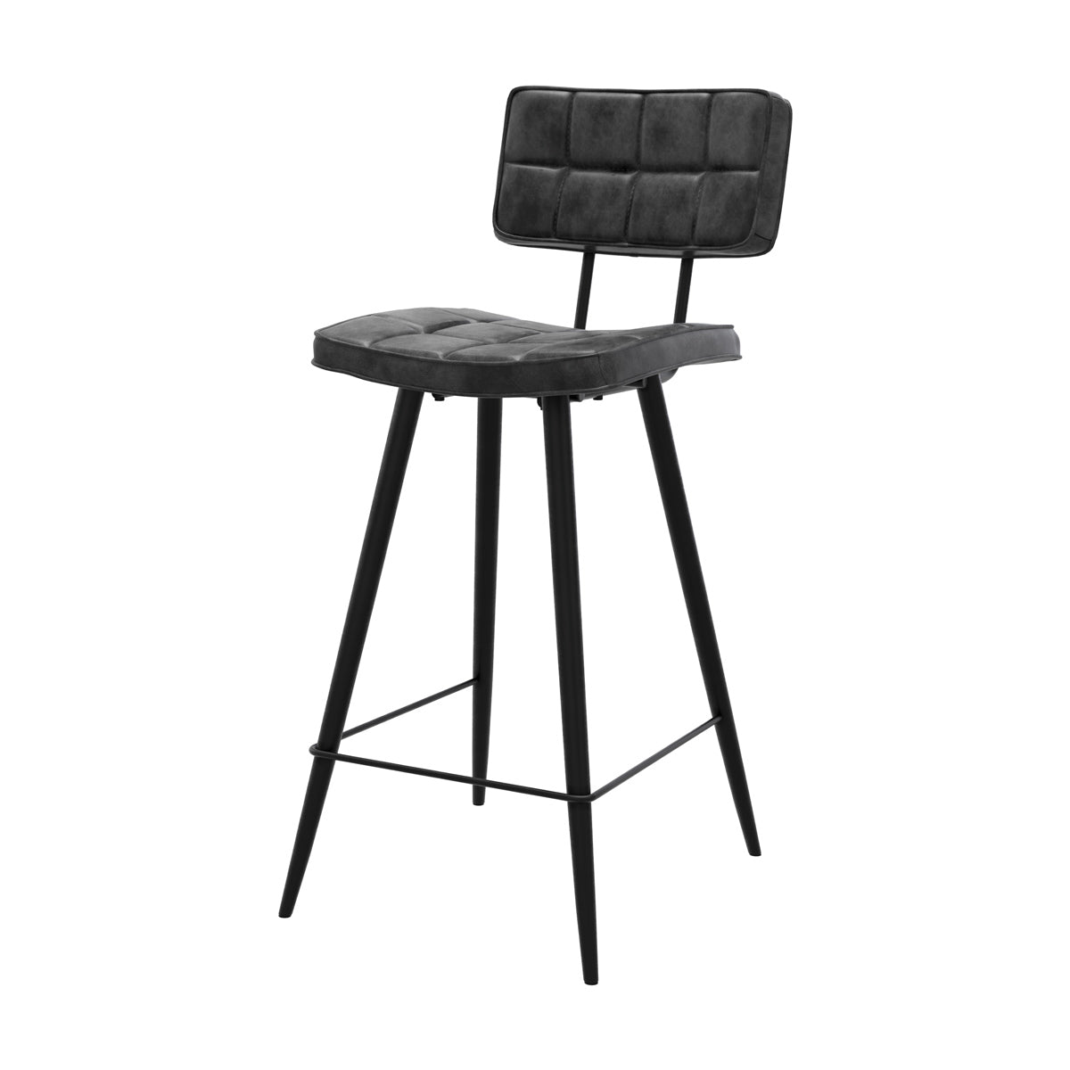 chaise de bar noire texas capitonnee