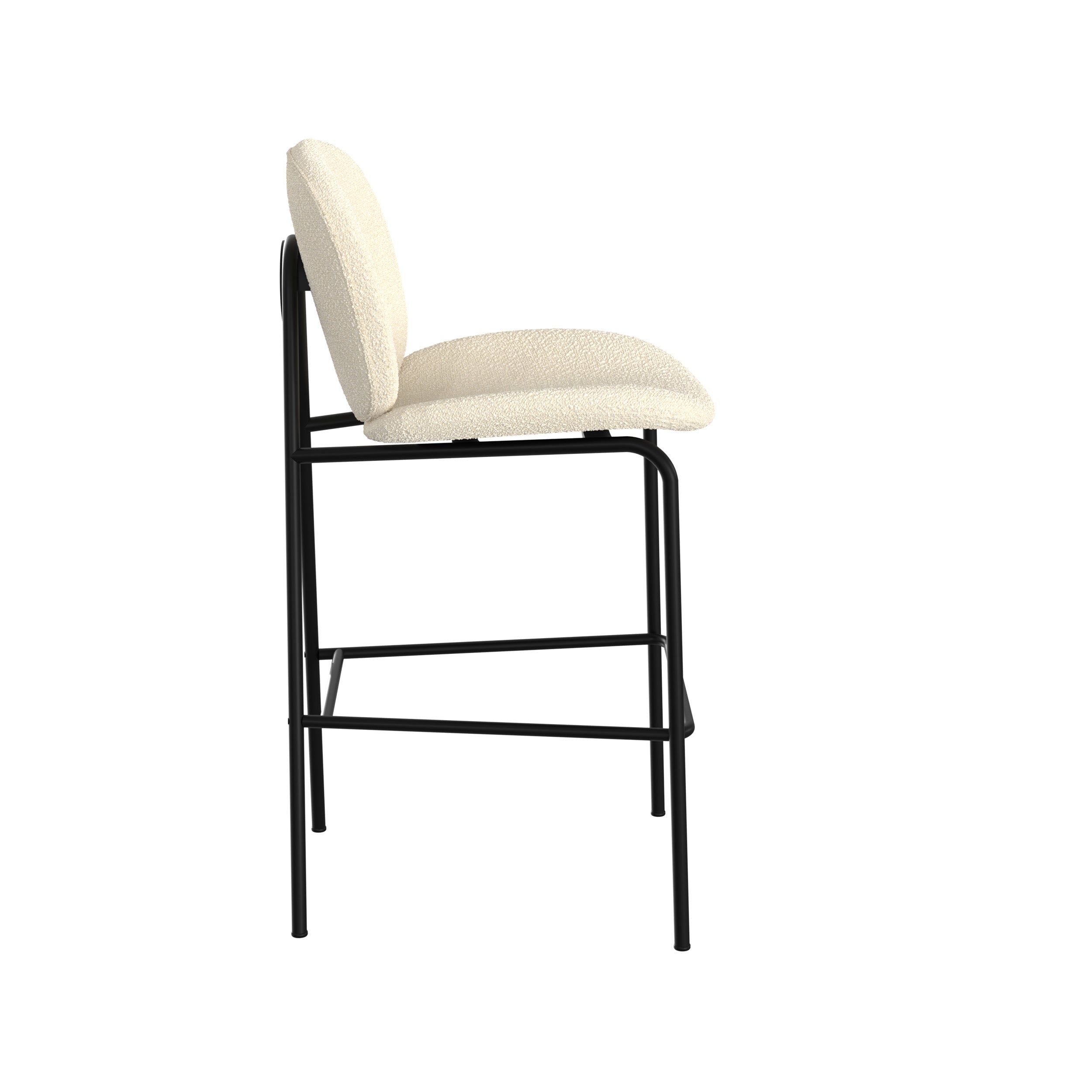 chaise de bar pour ilot central en tissu boucle beige 65