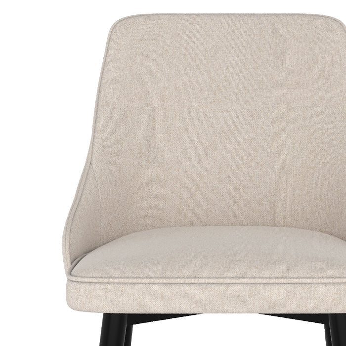 chaise de bar pour ilot en tissu beige pieds metal pipo