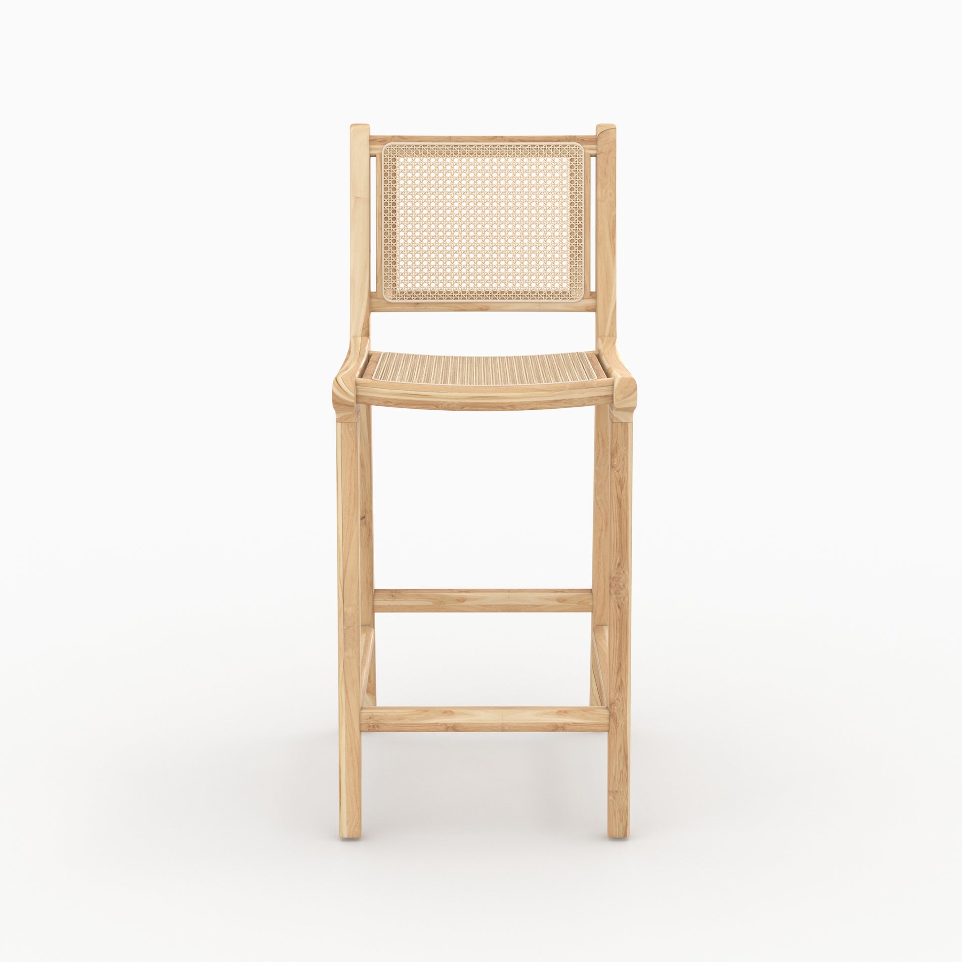 chaise de bar pour ilot teck et rotin kyla