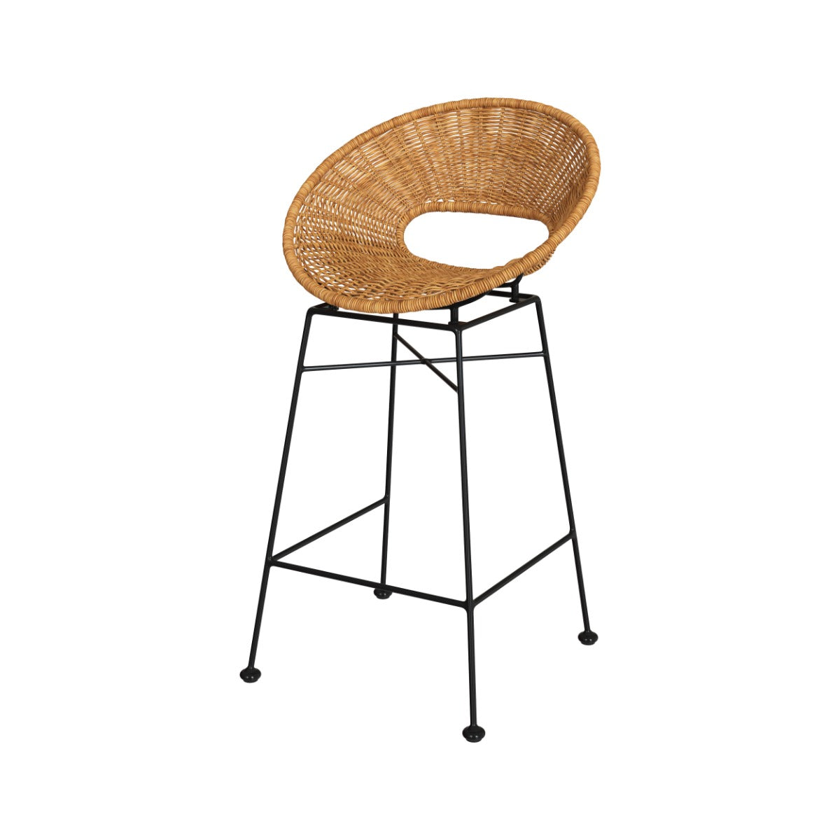 chaise de bar rava en rotin tresse 65 cm lot de 2