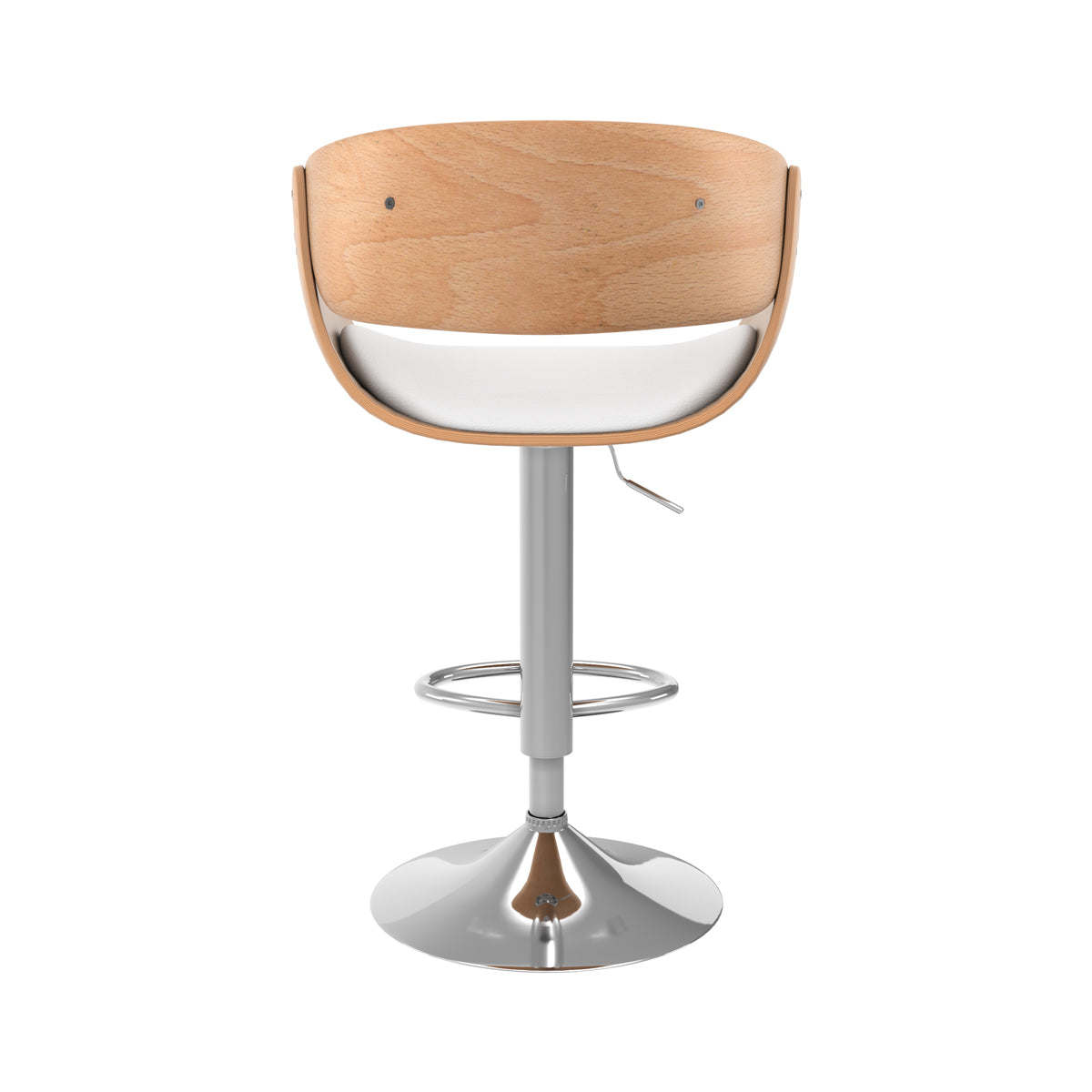 chaise de bar reglable en cuir synthetique blanc