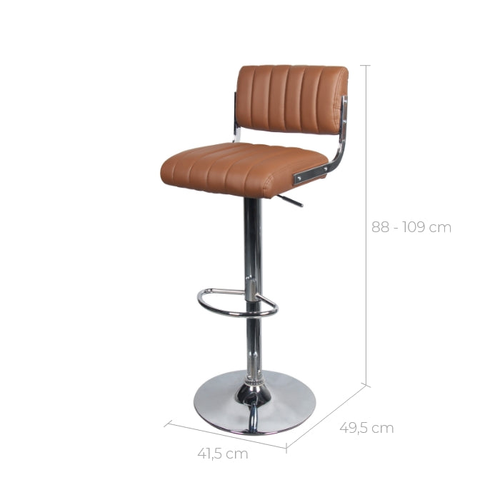 chaise de bar reglable hauteur synthetique marron houston