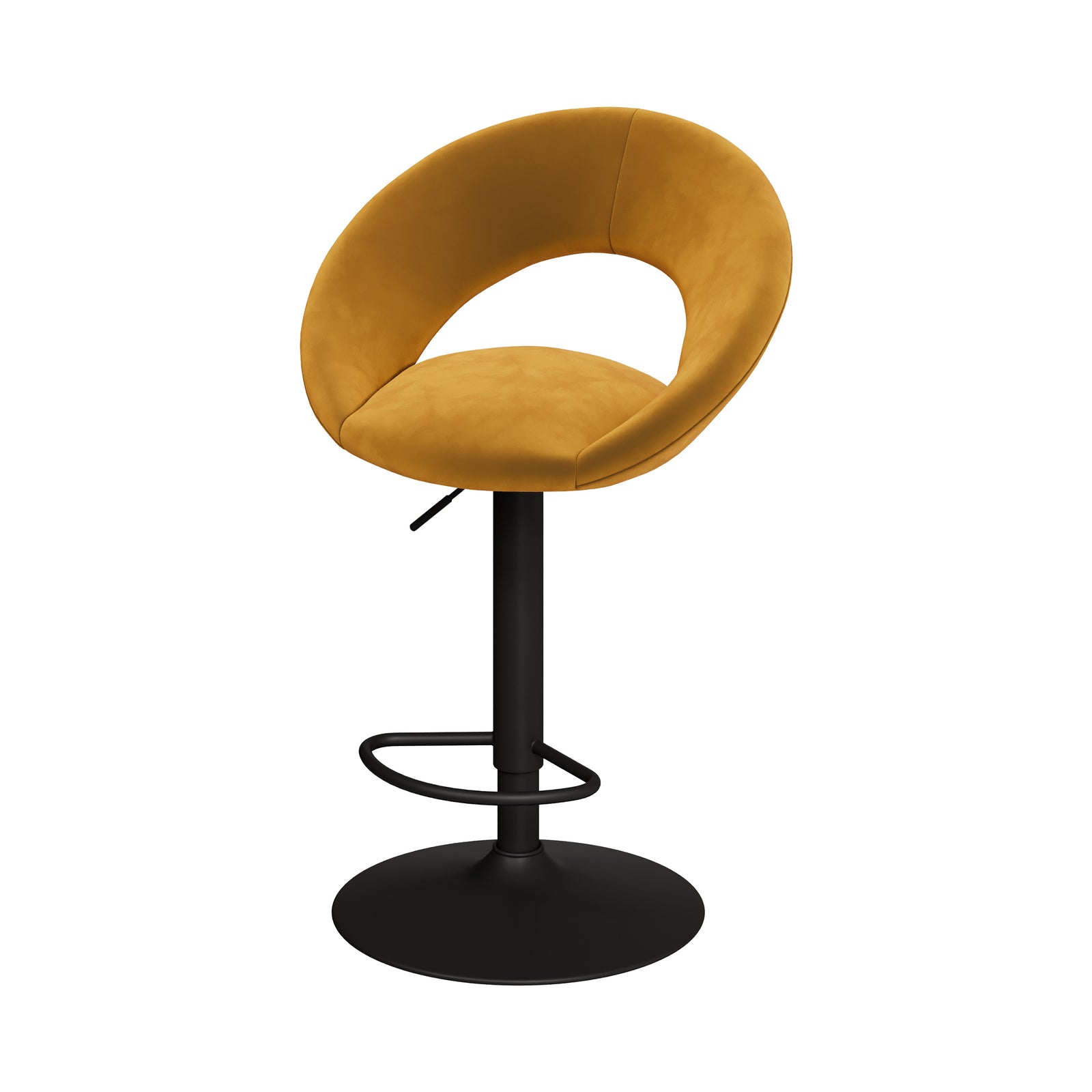 chaise de bar reglable velours jaune cloclo