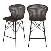 chaise de bar resine tressee marron ethnique palma