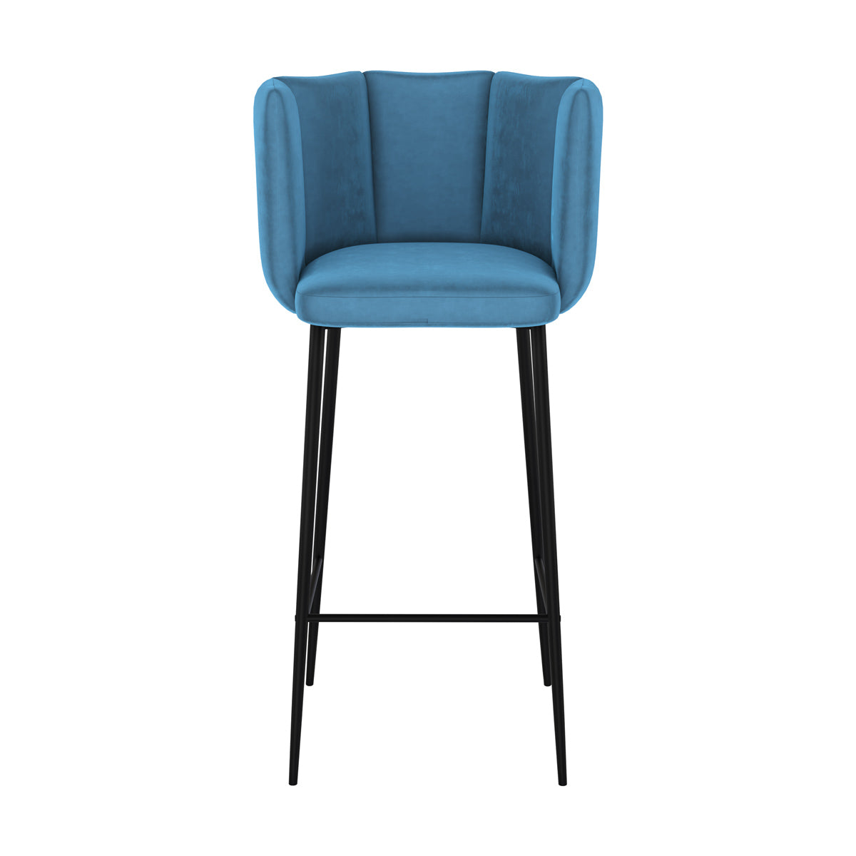 chaise de bar rosy en velours bleu lot de 2