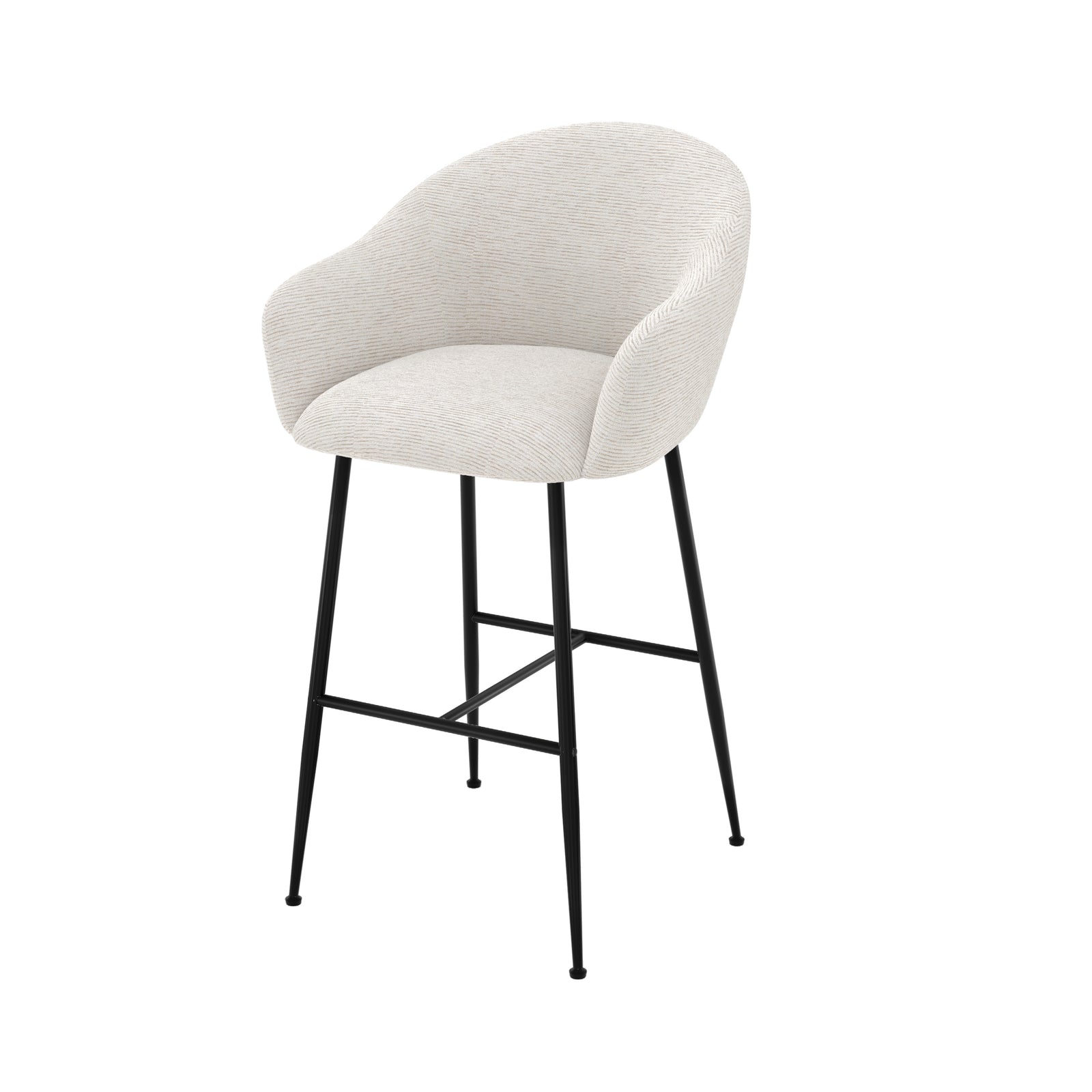 chaise de bar socky en tissu blanc chine 76 cm fond blanc