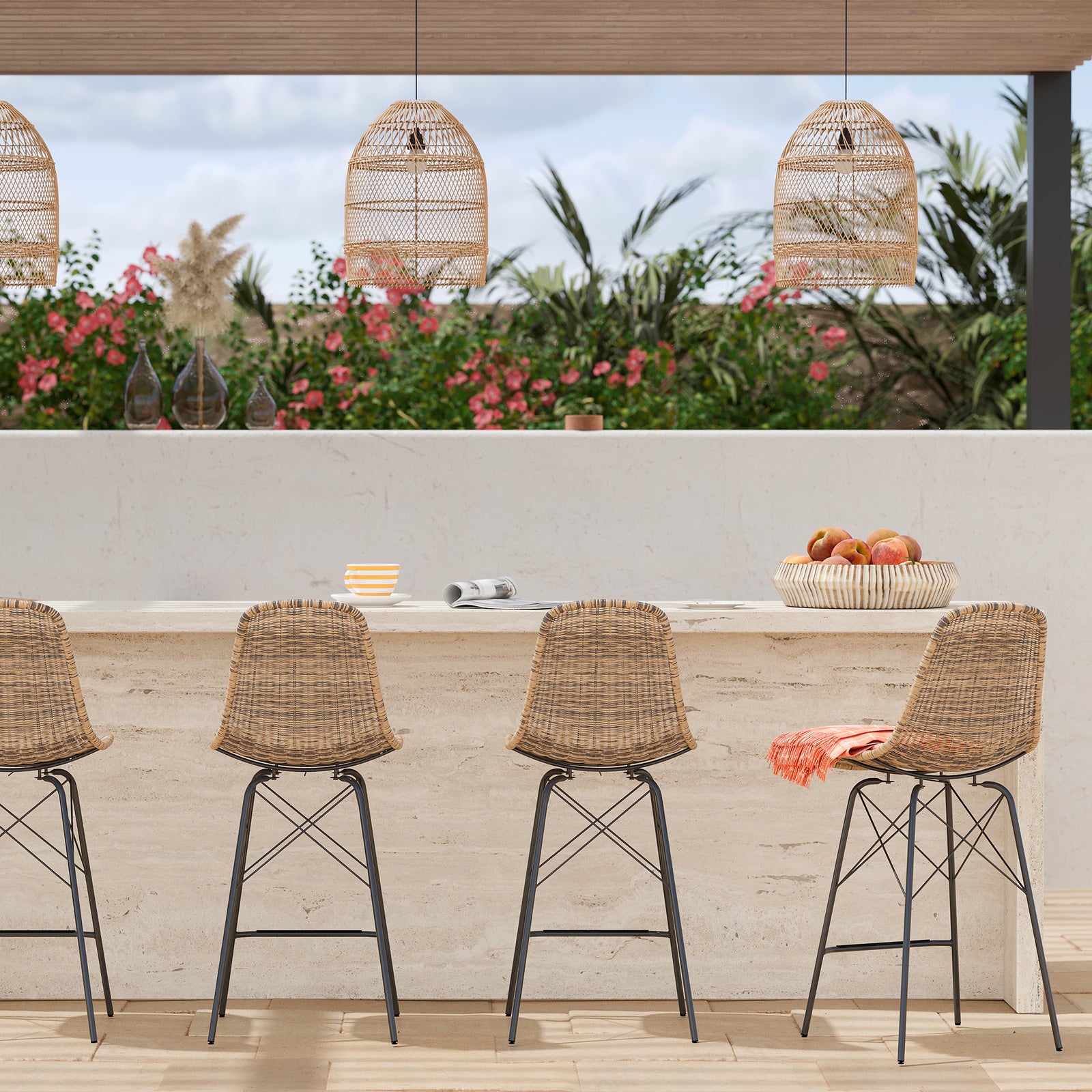 chaise de bar tiptur lot de 2 resine