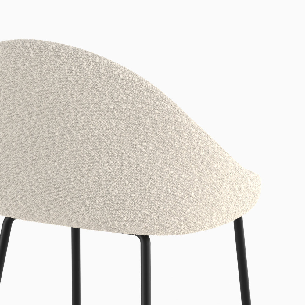 chaise de bar tissu boucle blanc 65 cm misty rdv deco