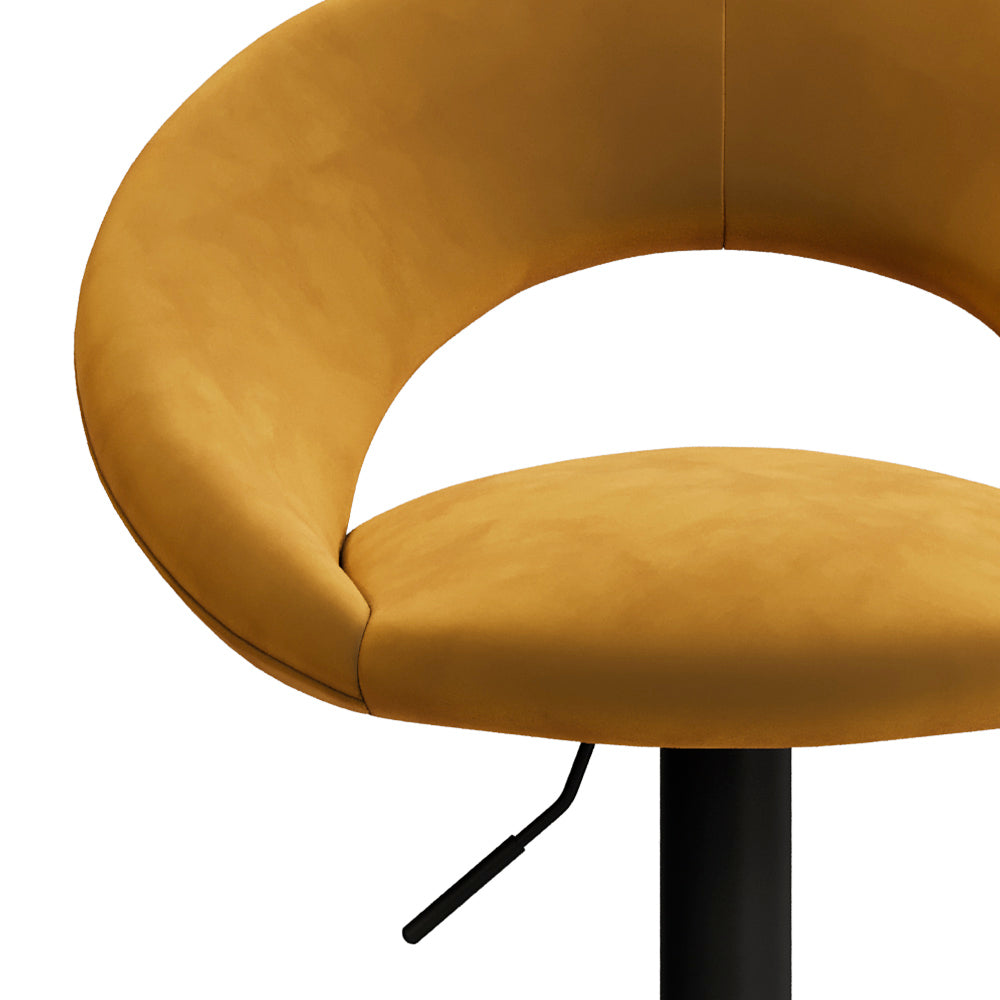 chaise de bar velours jaune curry cloclo
