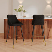 chaise de bar velours noir 77