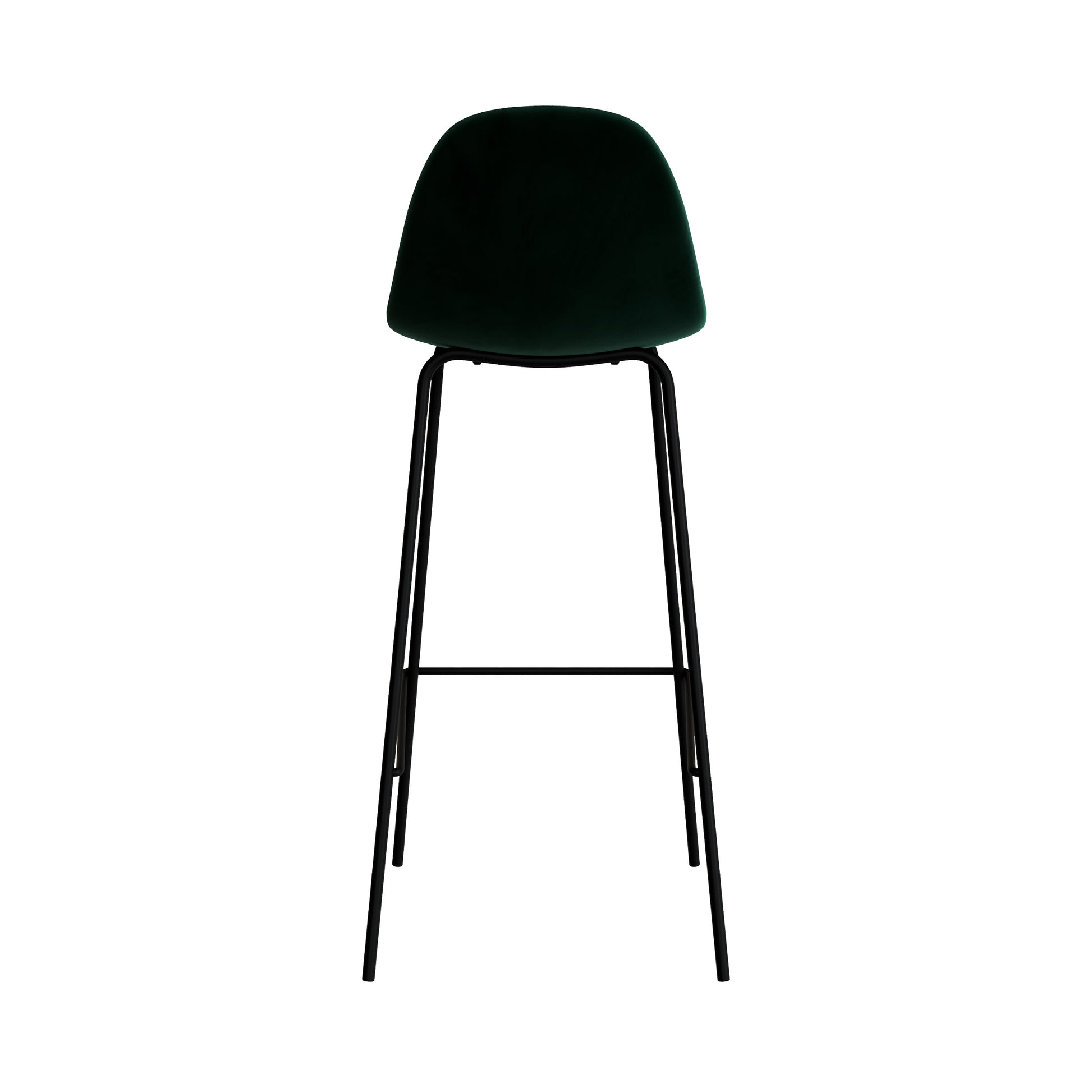 chaise de bar henrik velours vert fonce pied metal noir 75cm
                            