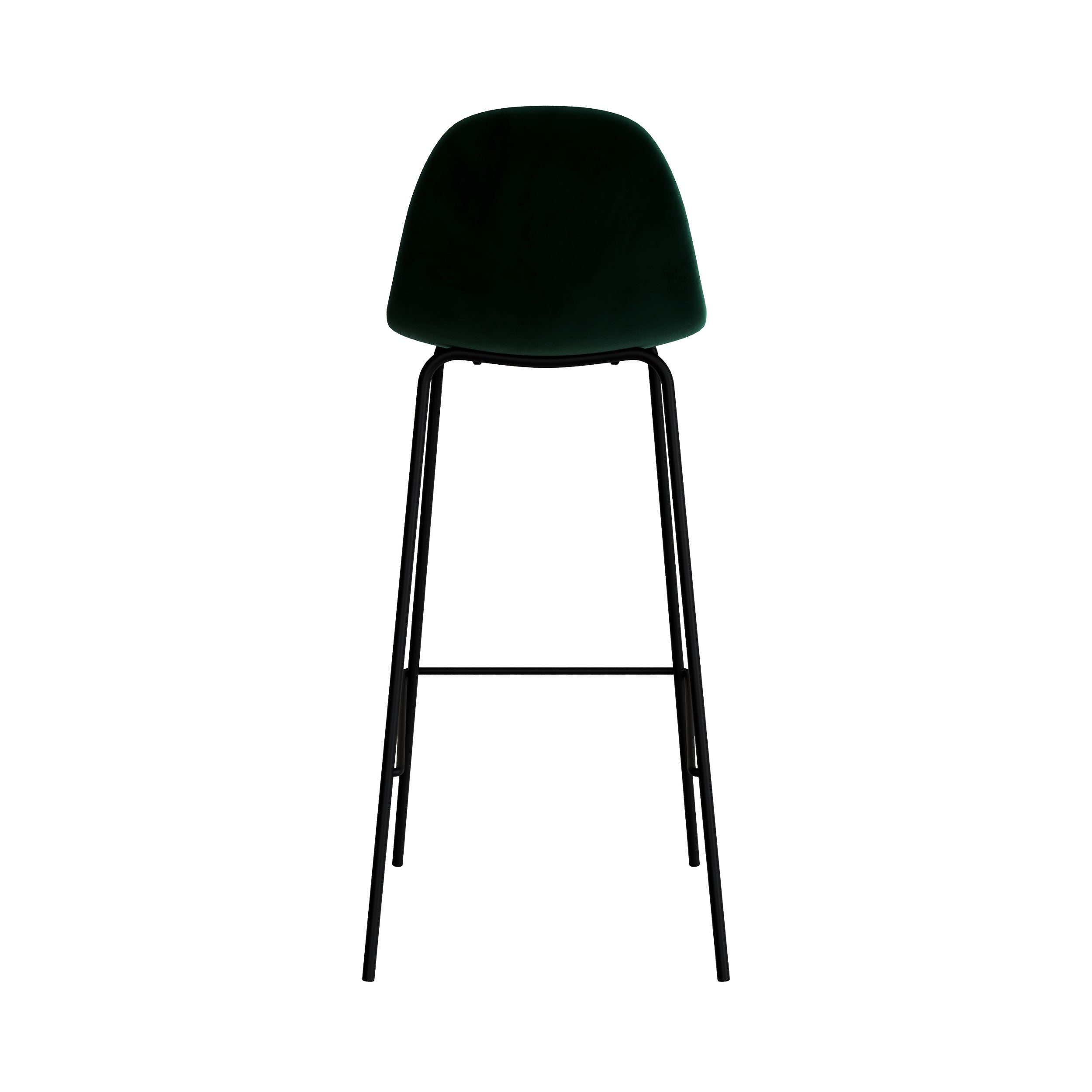 chaise de bar henrik velours vert fonce pied metal noir 75cm
                            