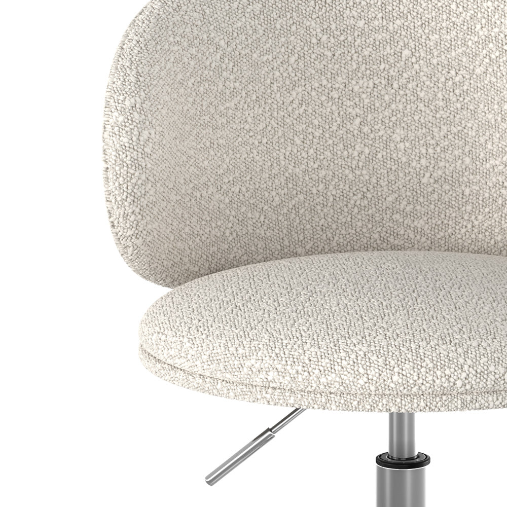 chaise de bureau aurore pivotante reglable tissu boucle blanc_1