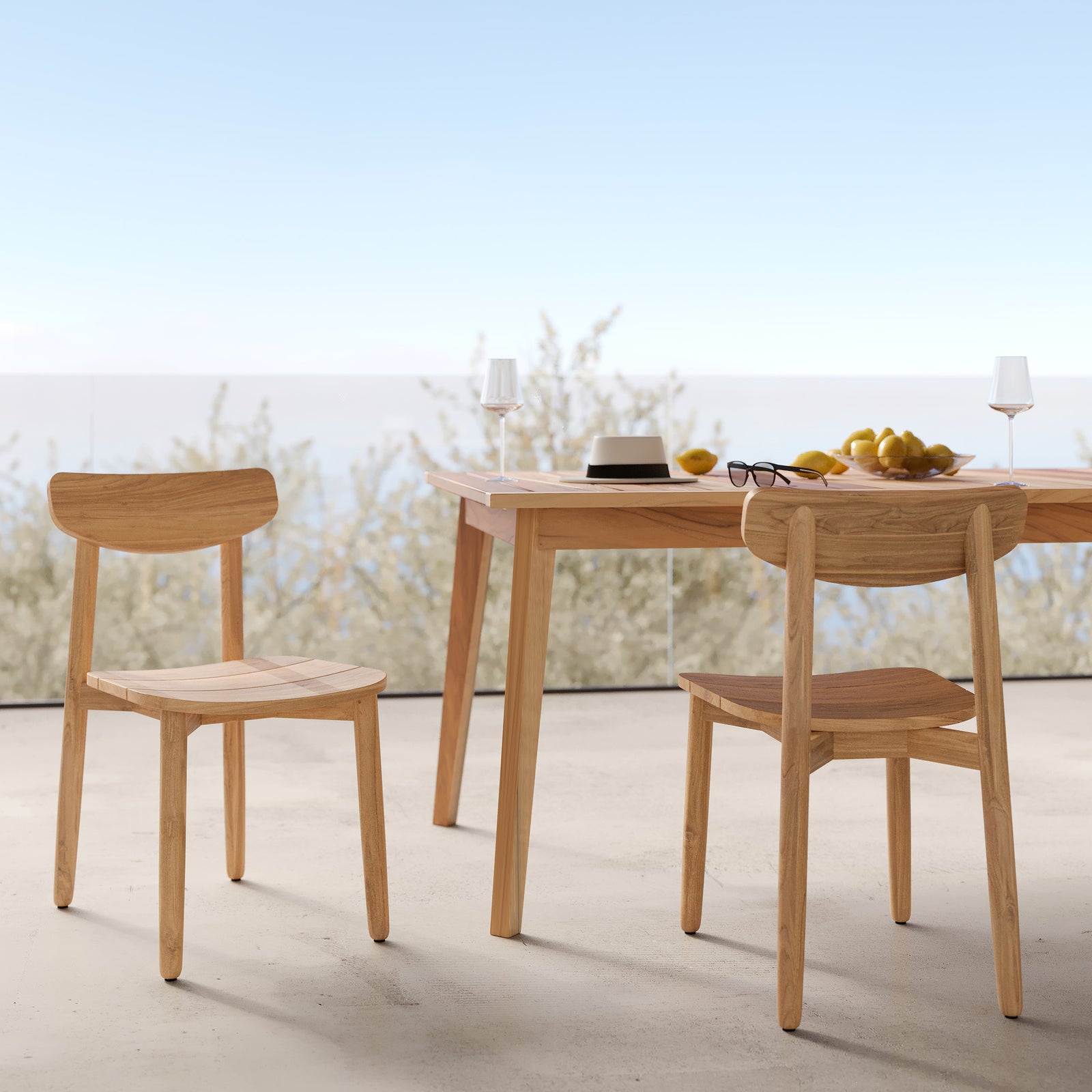 chaise de jardin bois de teck recycle lot de 2 lufy rdv deco