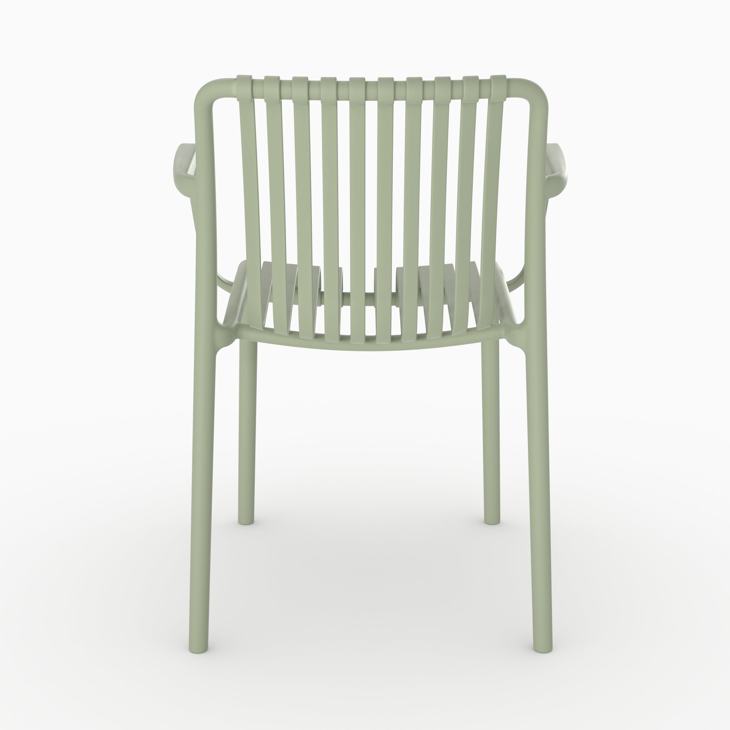Lot de 2 chaises de jardin empilables Ivy en plastique avec accoudoirs vert pastel