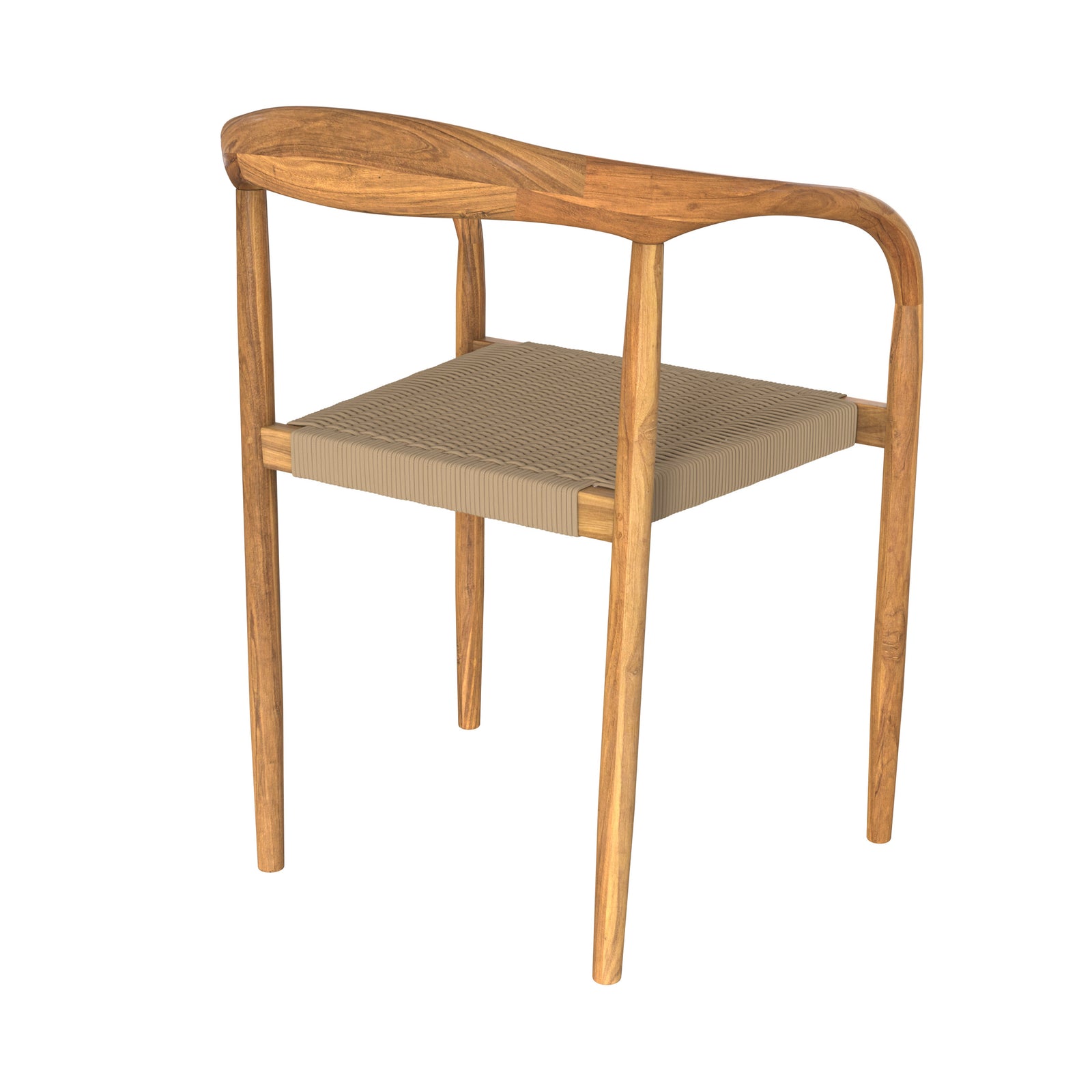 chaise de jardin lanza en corde tressee grise et bois de teck