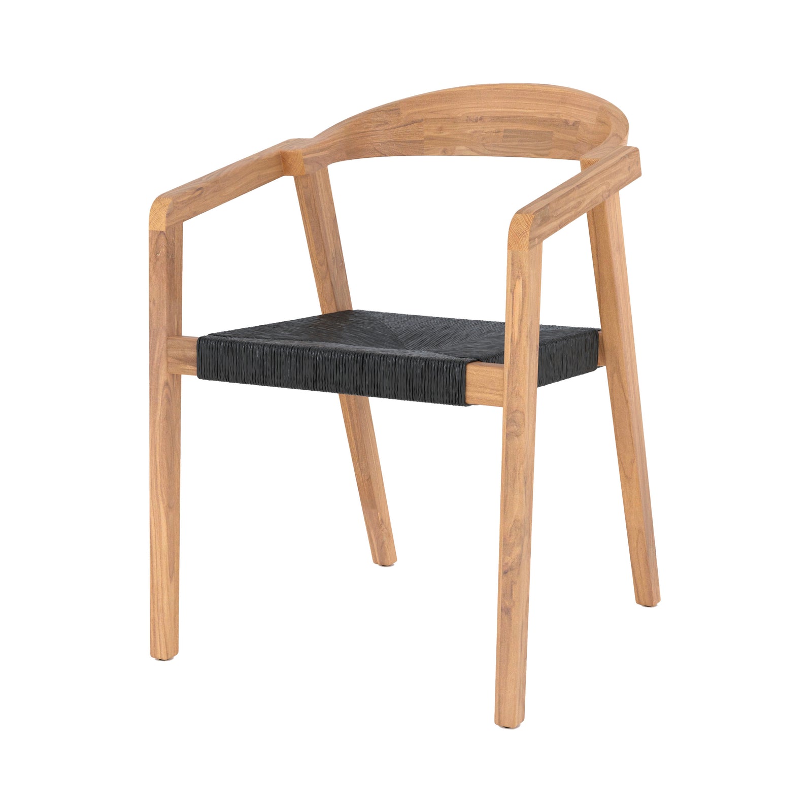 chaise de jardin malio en bois de teck recycle et rotin synthetique fond blanc